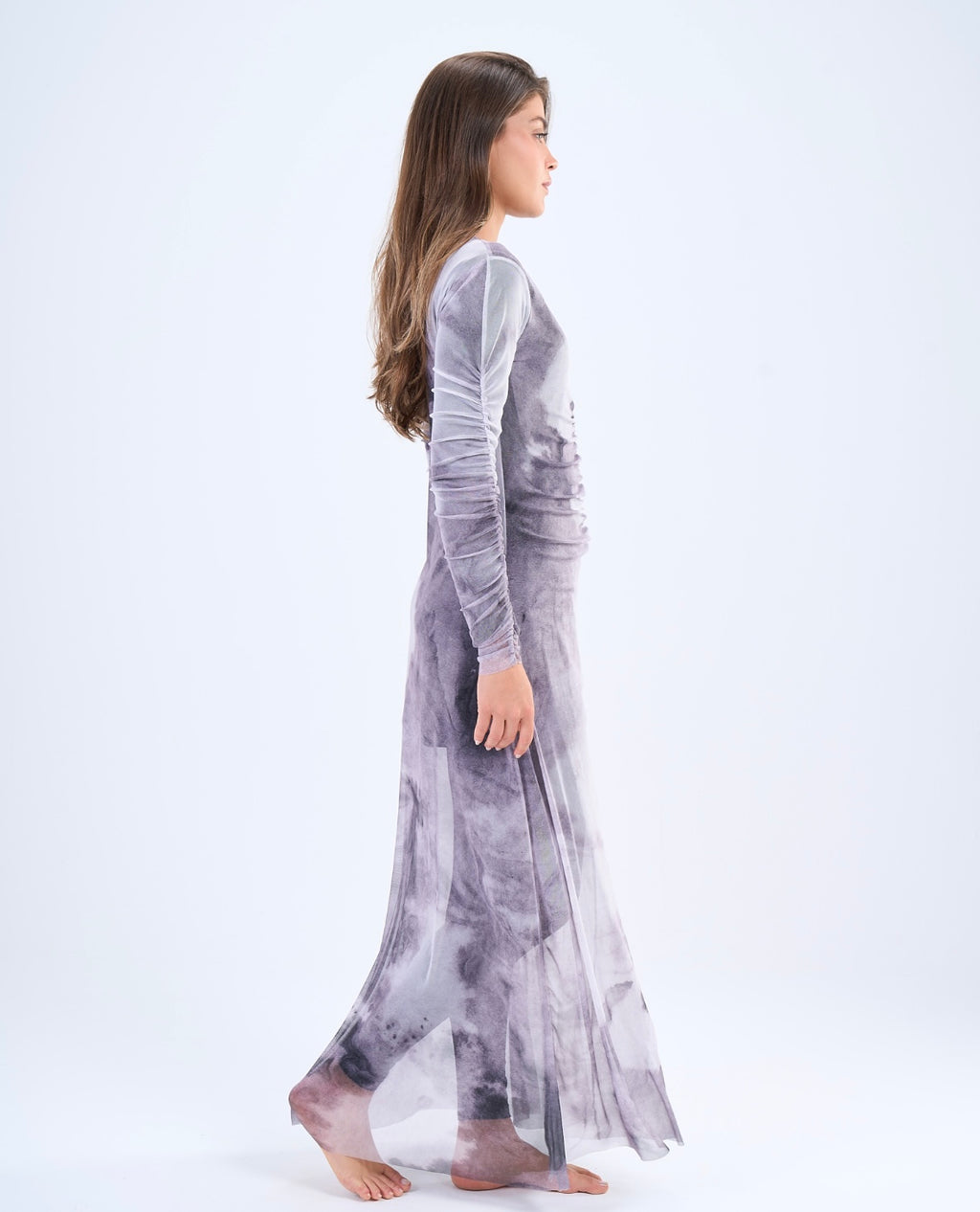 Marble Mesh Dress - Grey