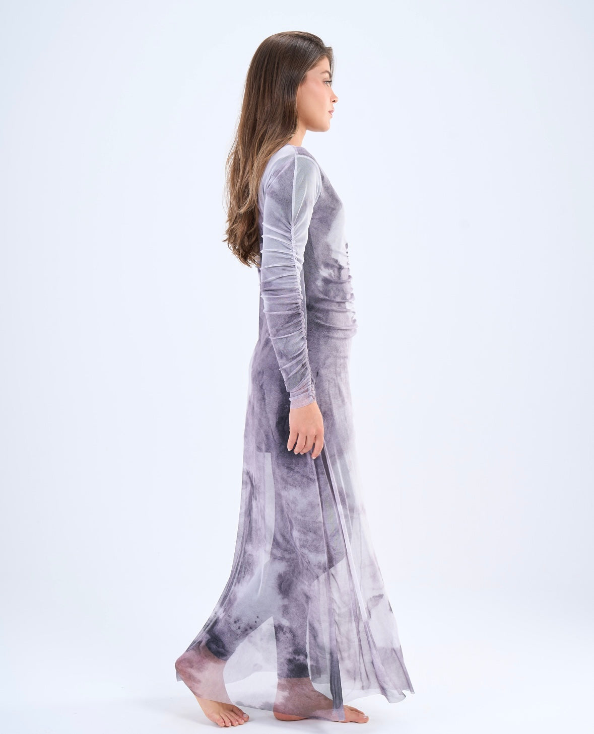 Marble Mesh Dress - Grey