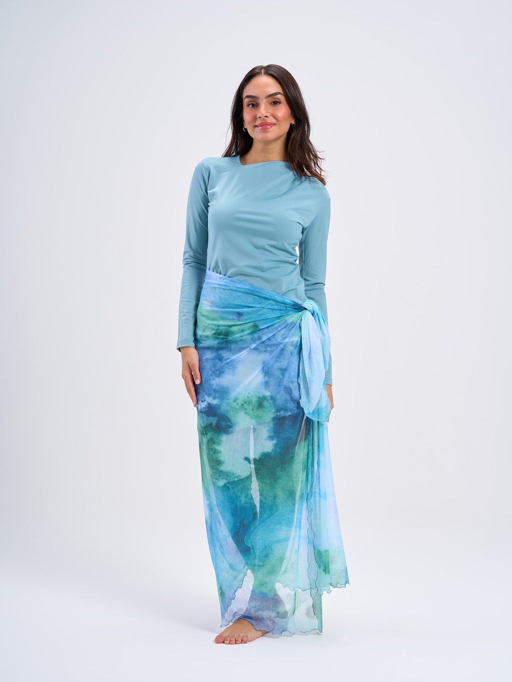 Marble Mesh Wrap - Cyan
