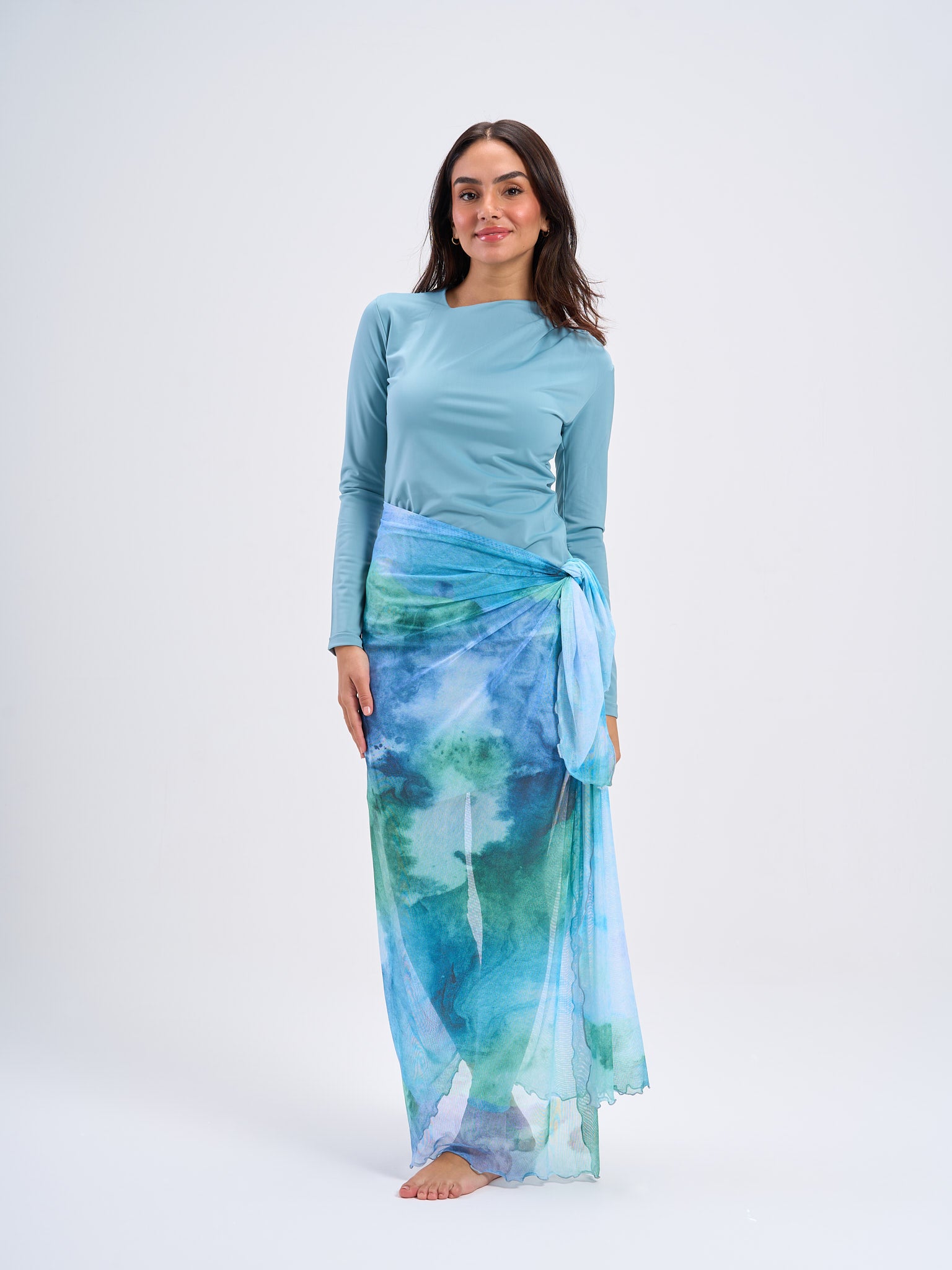 Marble Mesh Wrap - Cyan
