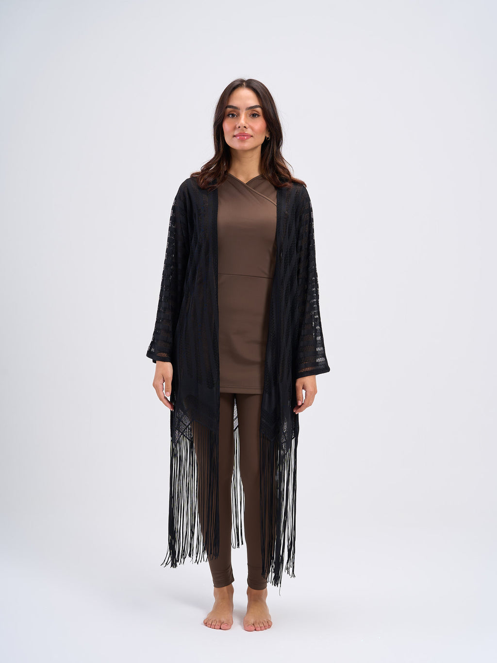 Fringed Kimono - Black