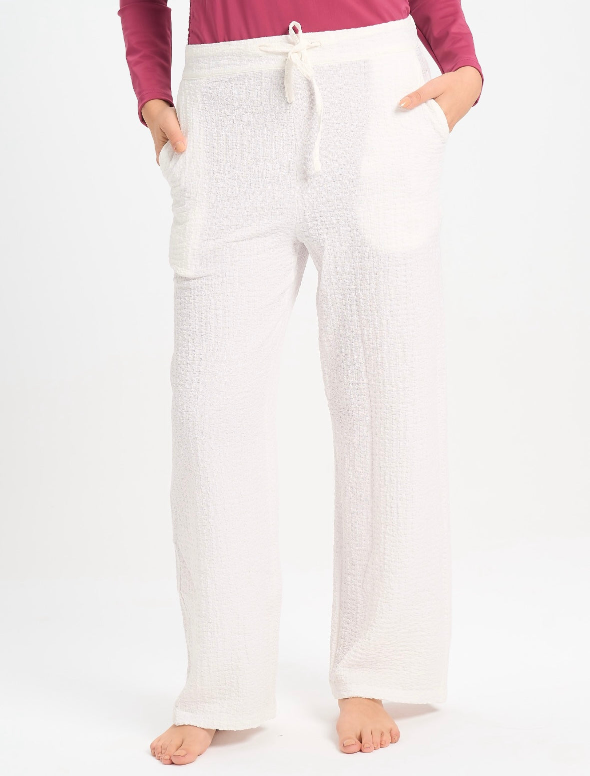 Crinckled Pants - White