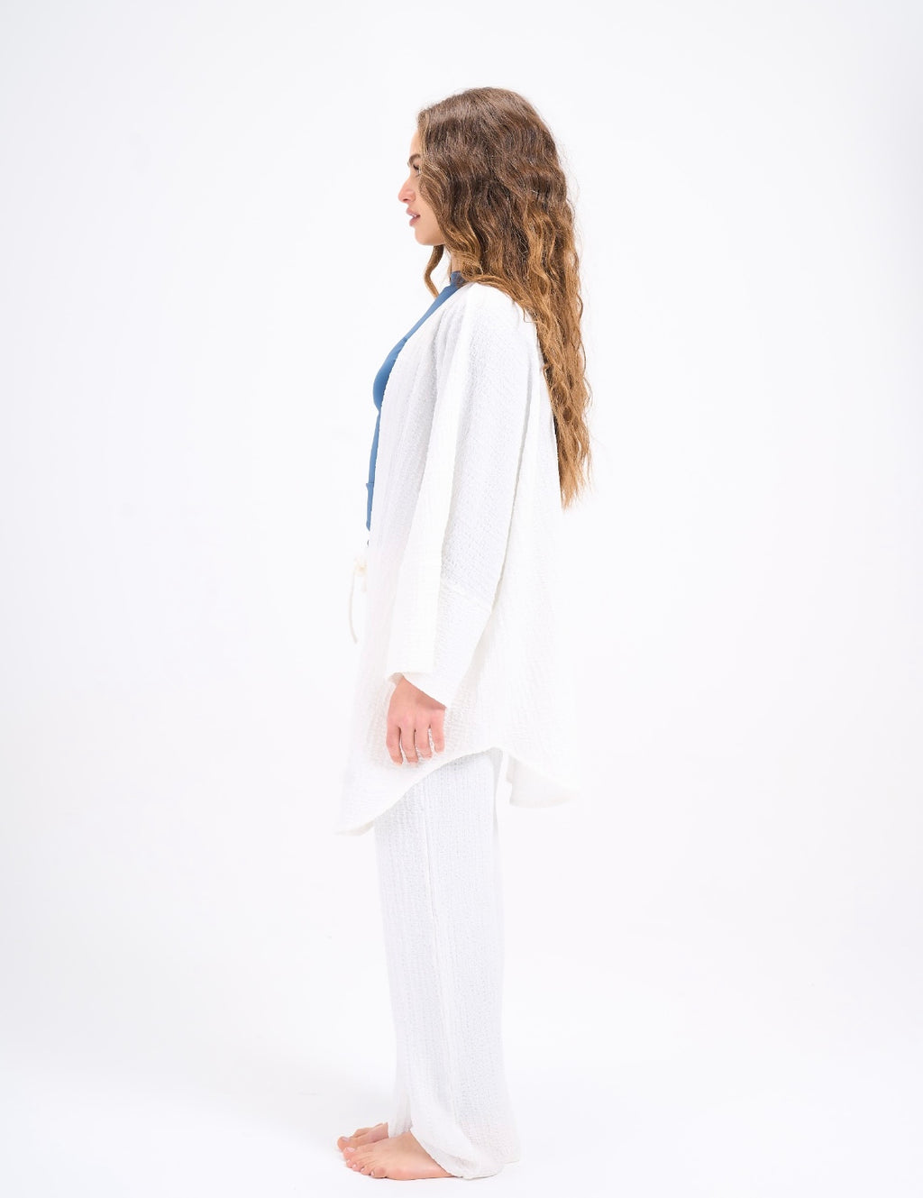 Crinkled kimono - White