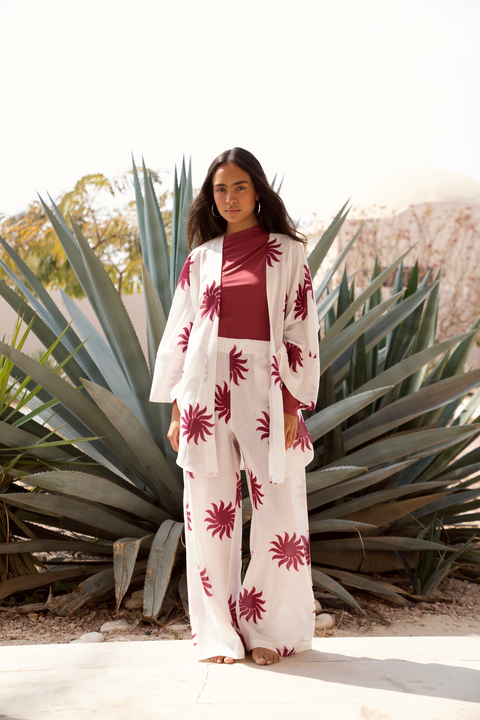 Soleil Linen Pants - Ruby