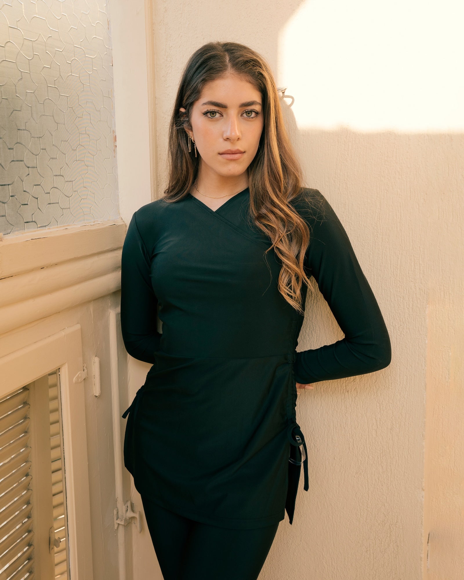 Croise Swim Top - Black