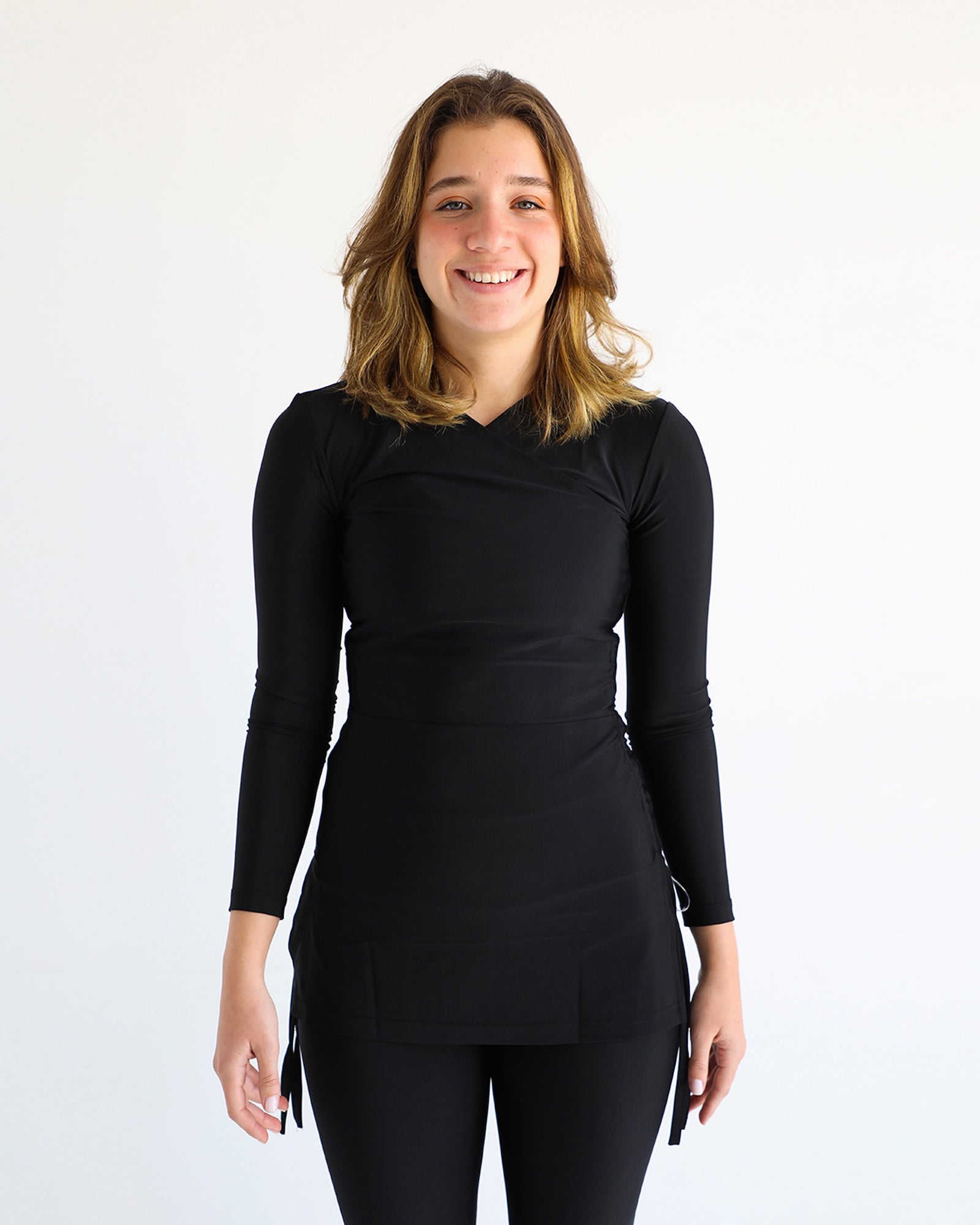 Croise Swim Top - Black