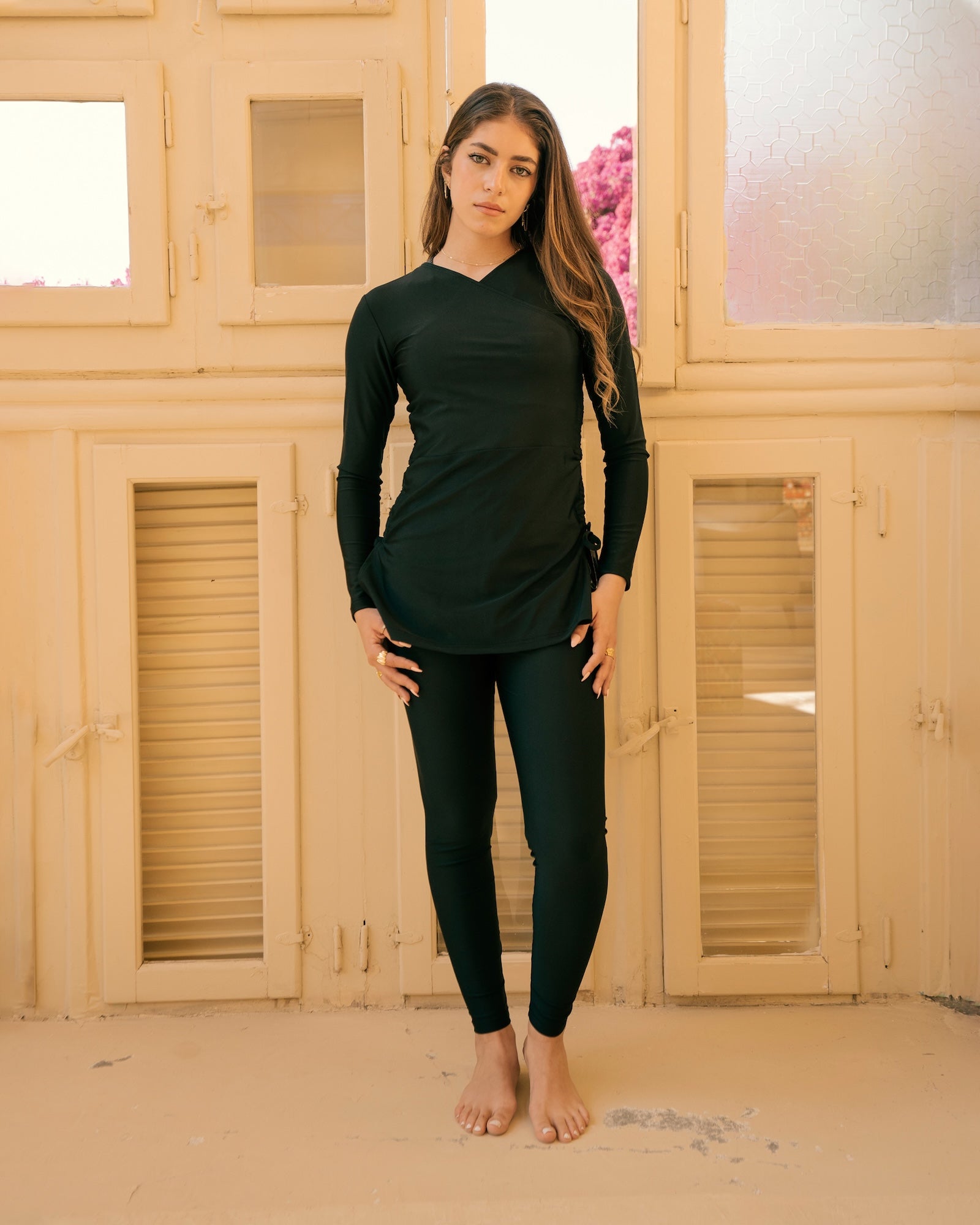 Croise Swim Top - Black