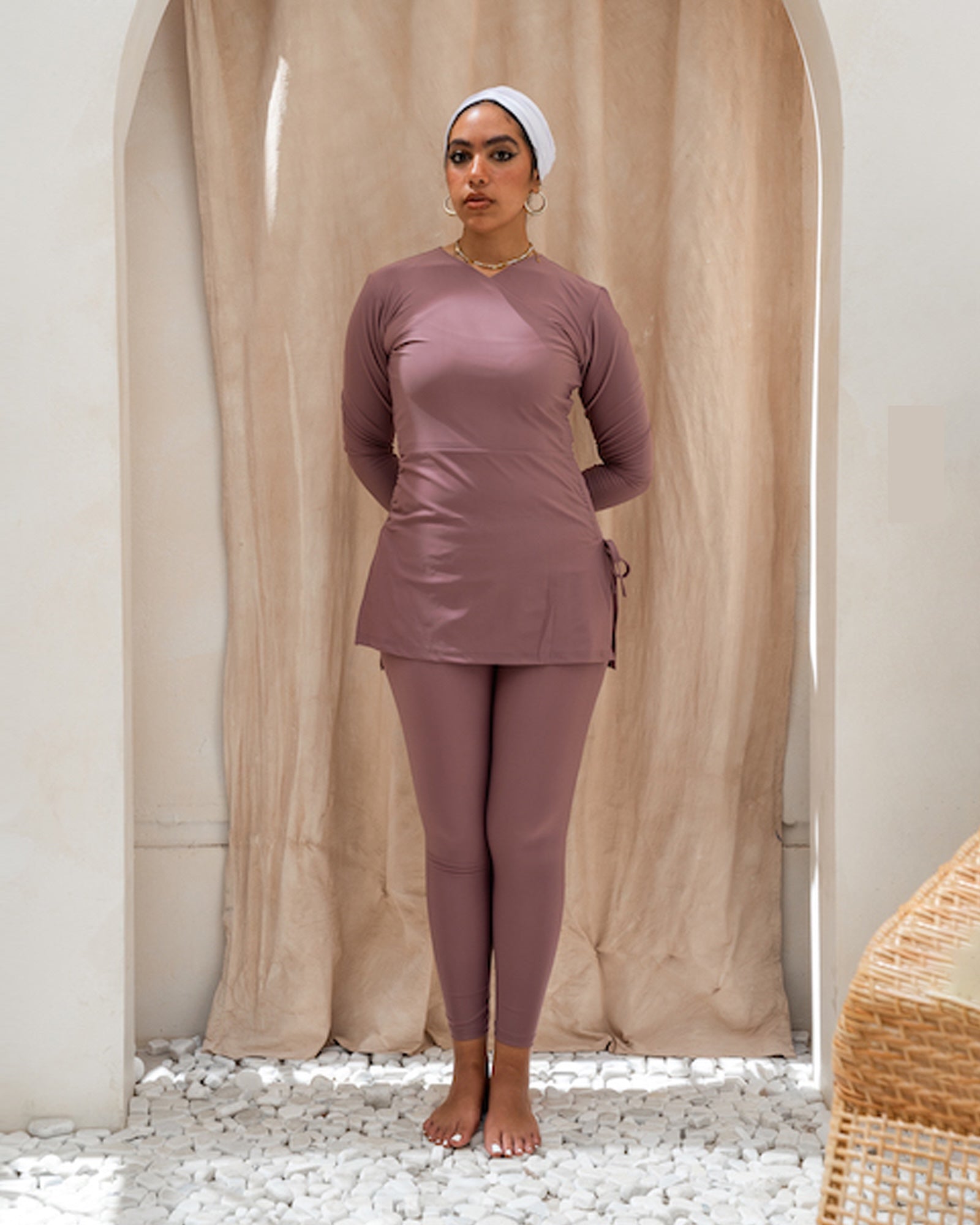 Croise Swim Top - Dusty Mauve