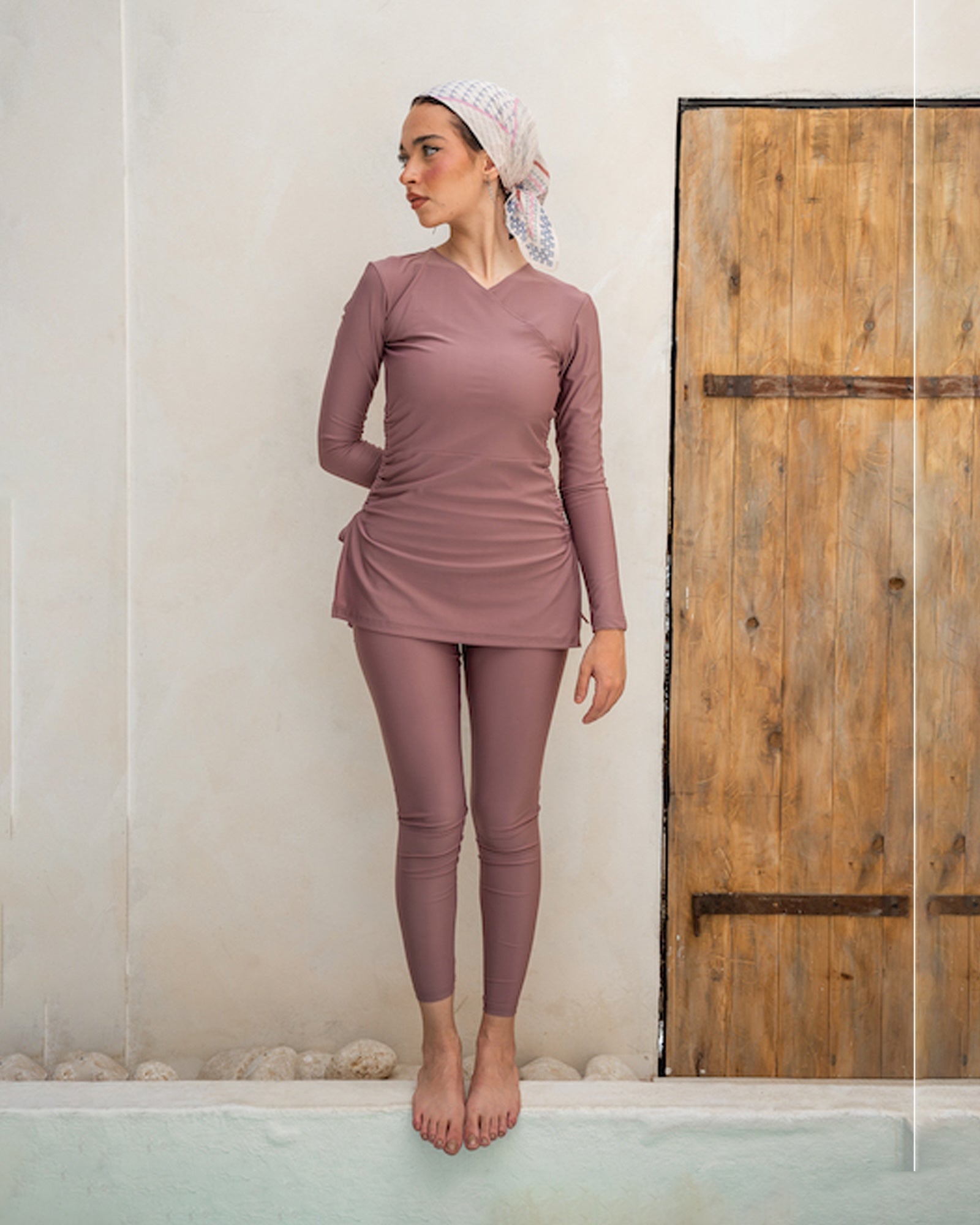 Croise Swim Top - Dusty Mauve