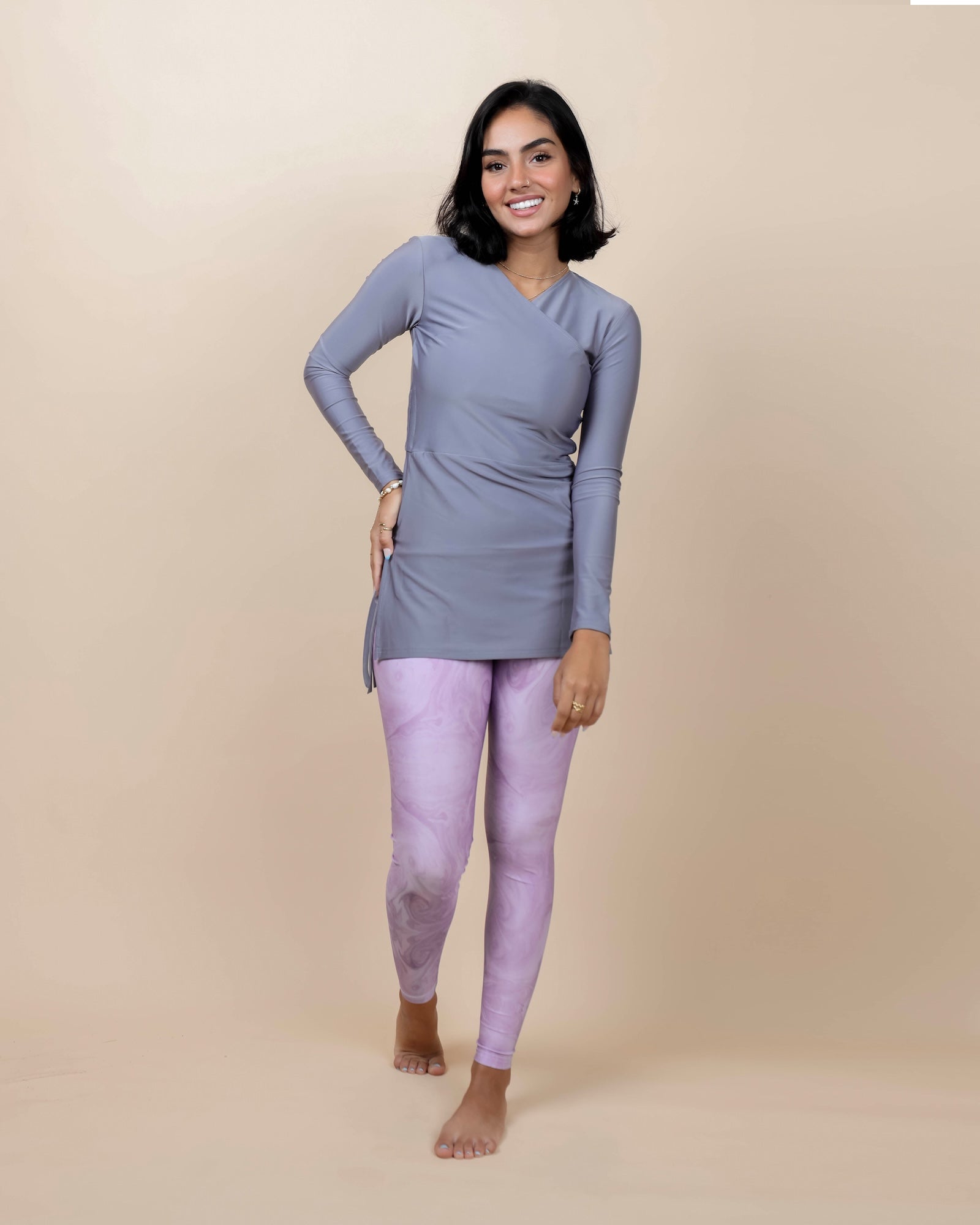 Croise Swim Top - Grey