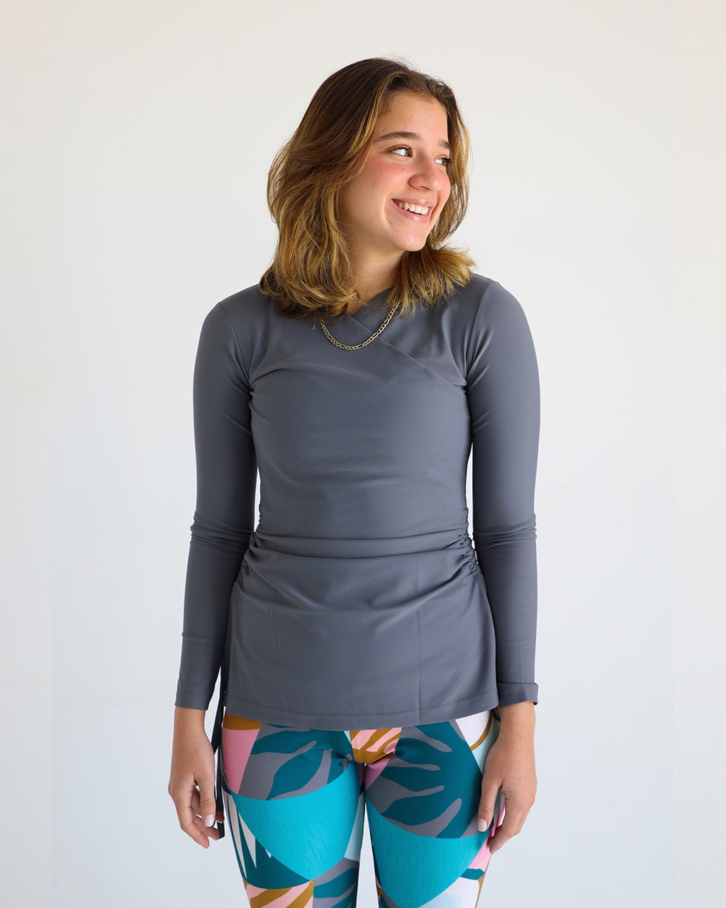 Croise Swim Top - Grey