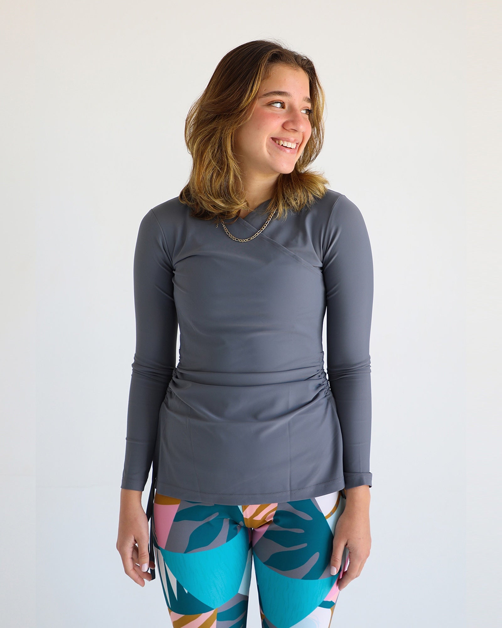 Croise Swim Top - Grey