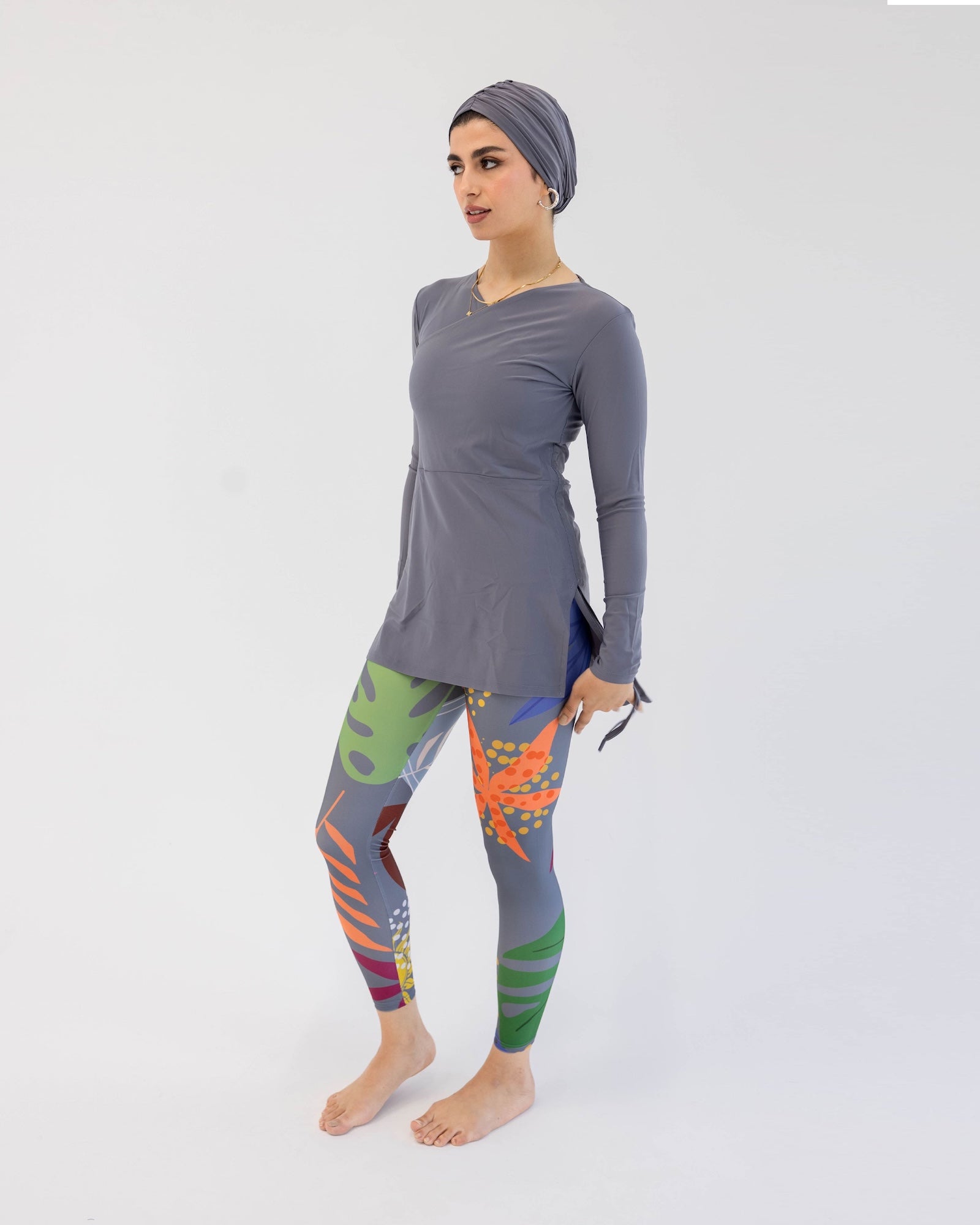 Croise Swim Top - Grey