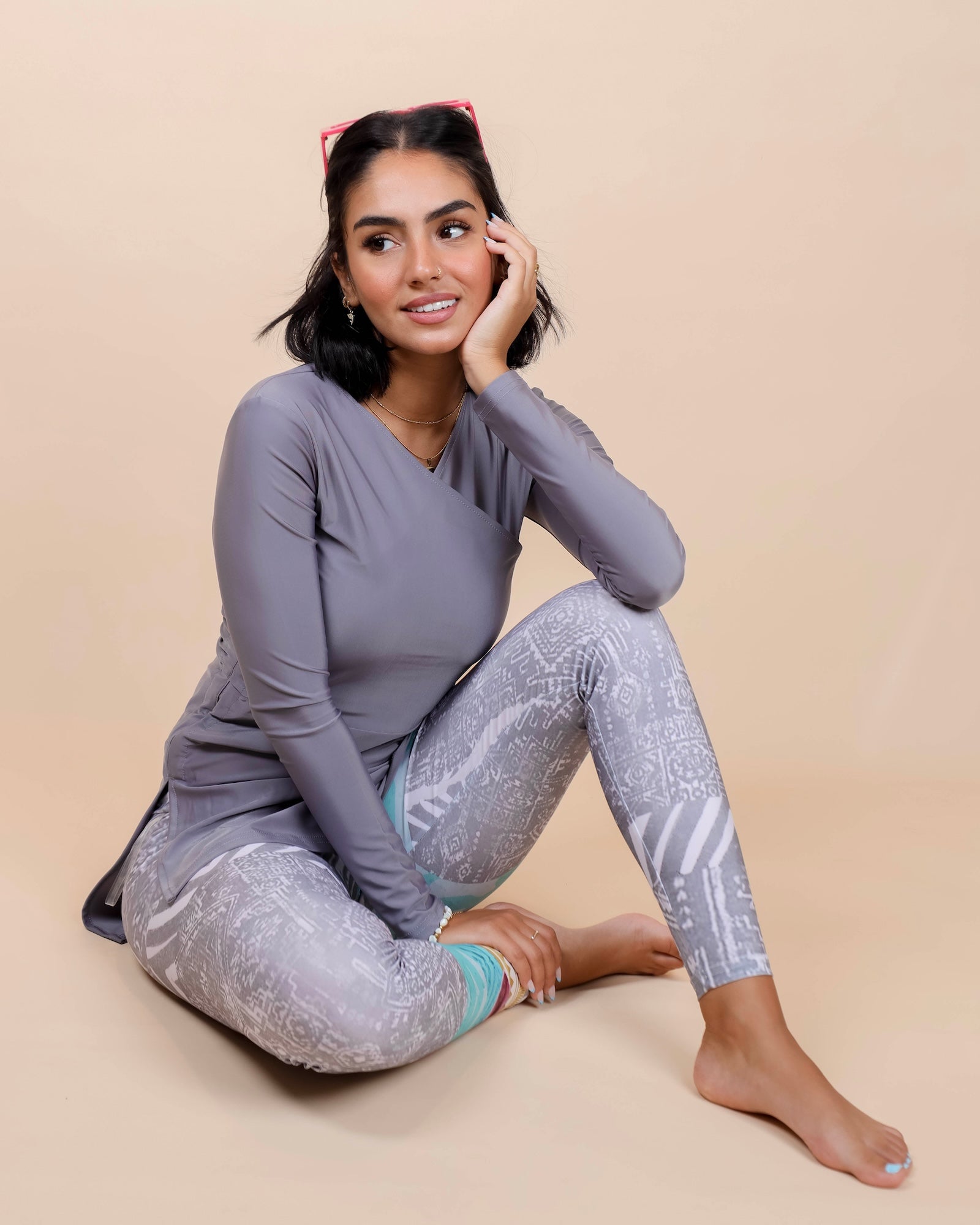 Croise Swim Top - Grey