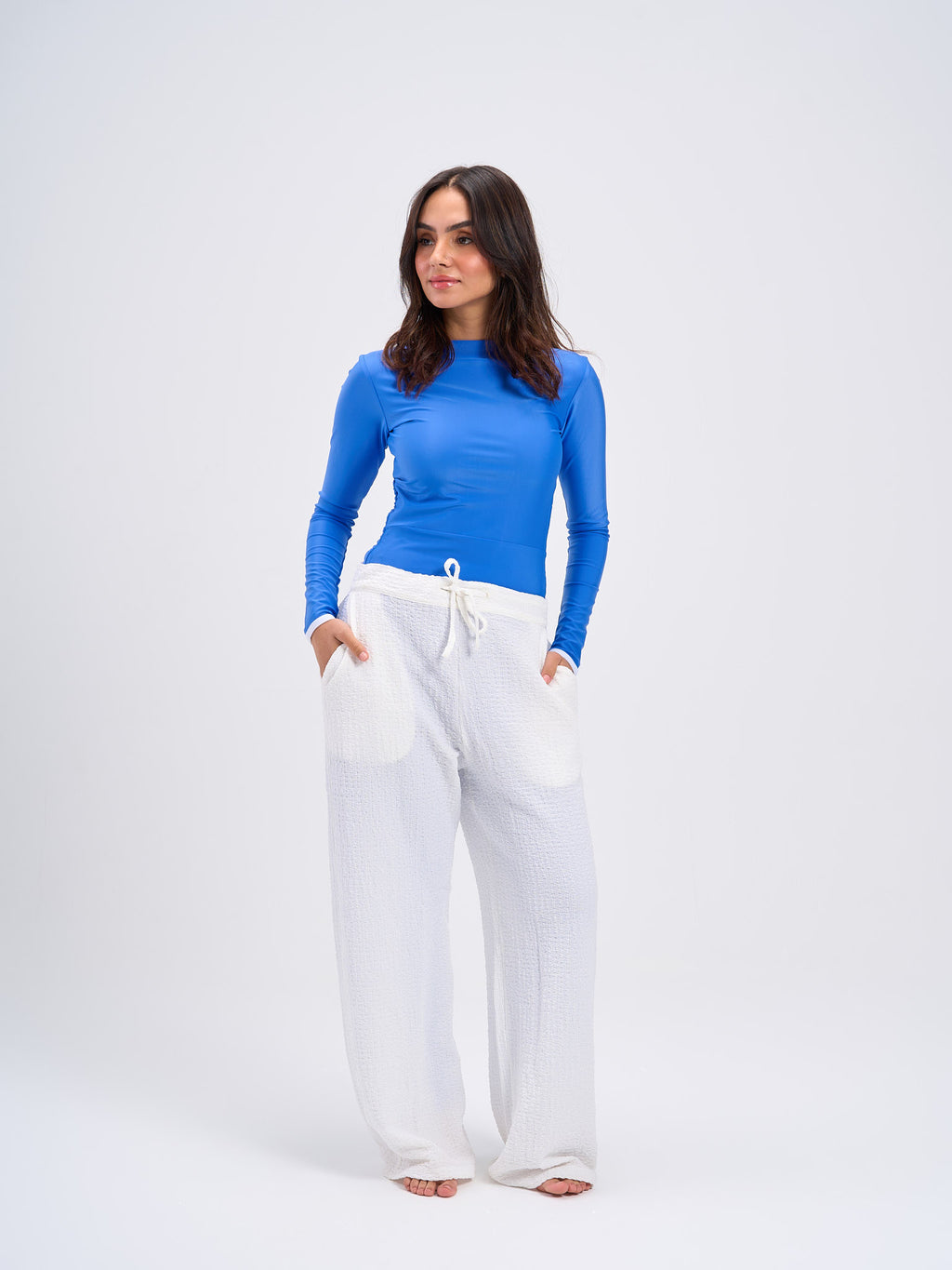 Crinckled Pants - White