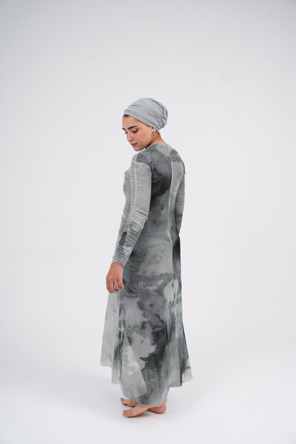 Marble Mesh Dress - Grey