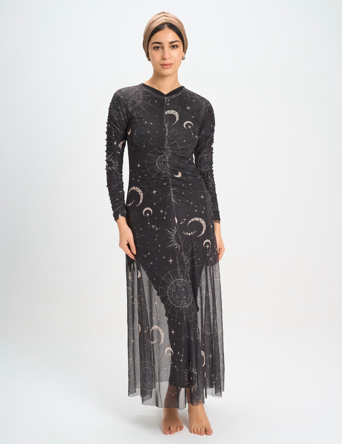 Celestial Mesh Dress - Black