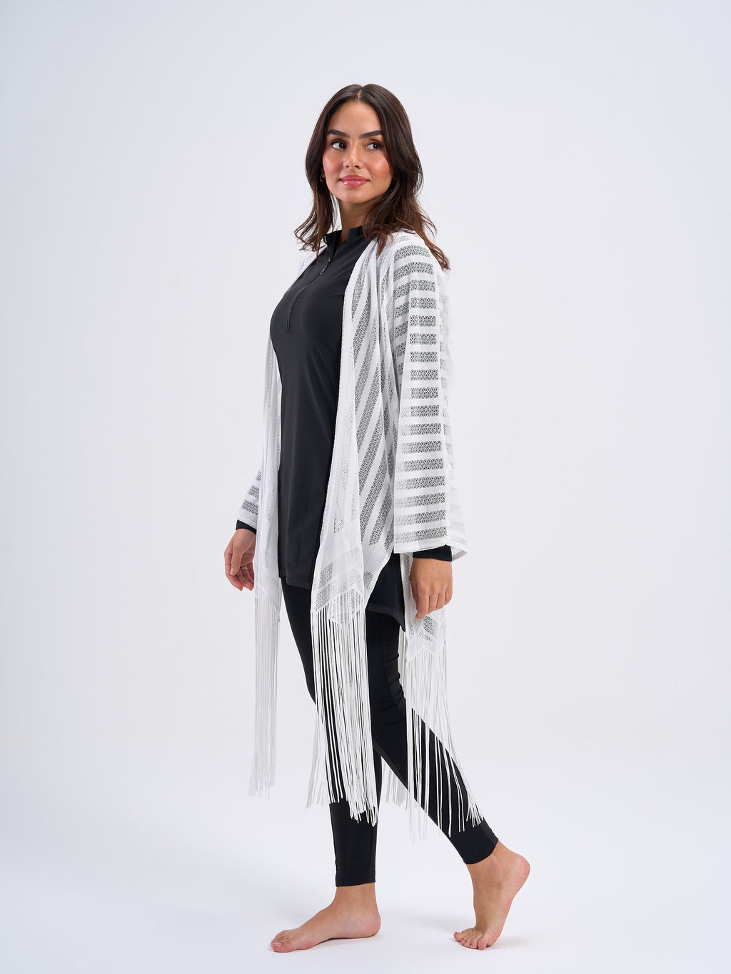 Fringed Kimono - White