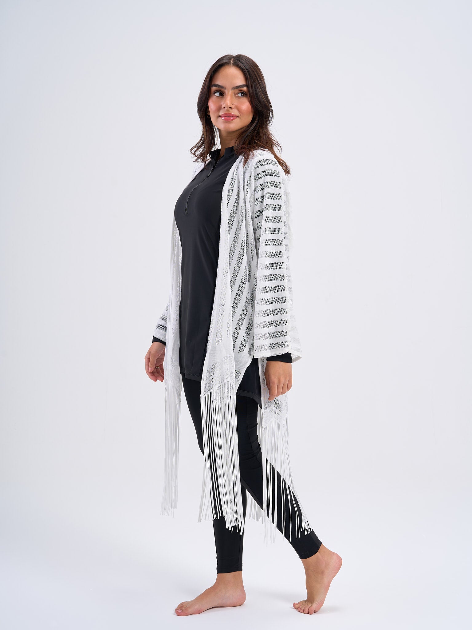 Fringed Kimono - White
