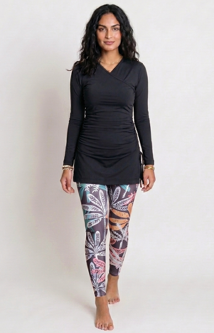 Swim Leggings - Multicolor Palms