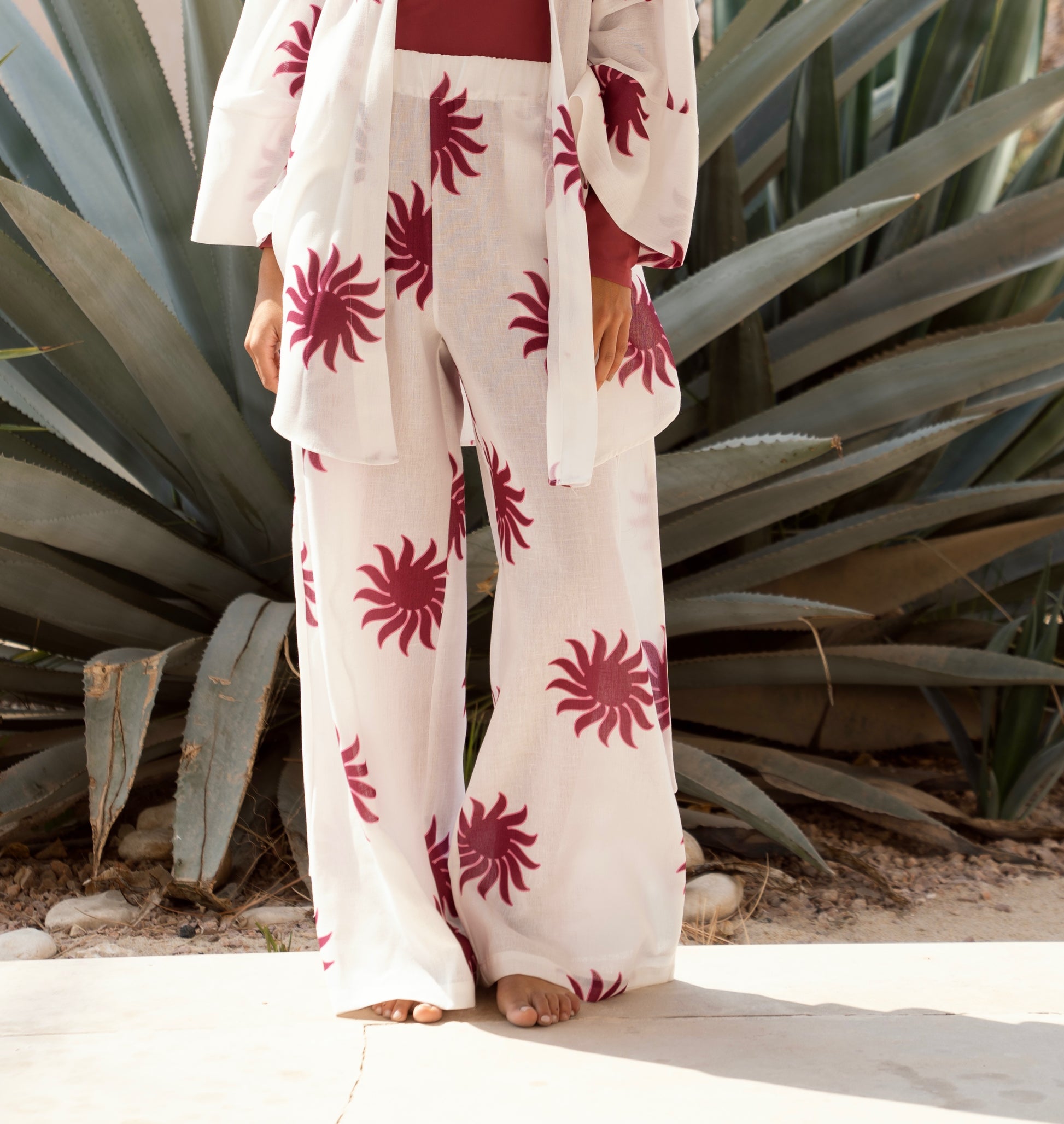 Soleil Linen Pants - Ruby