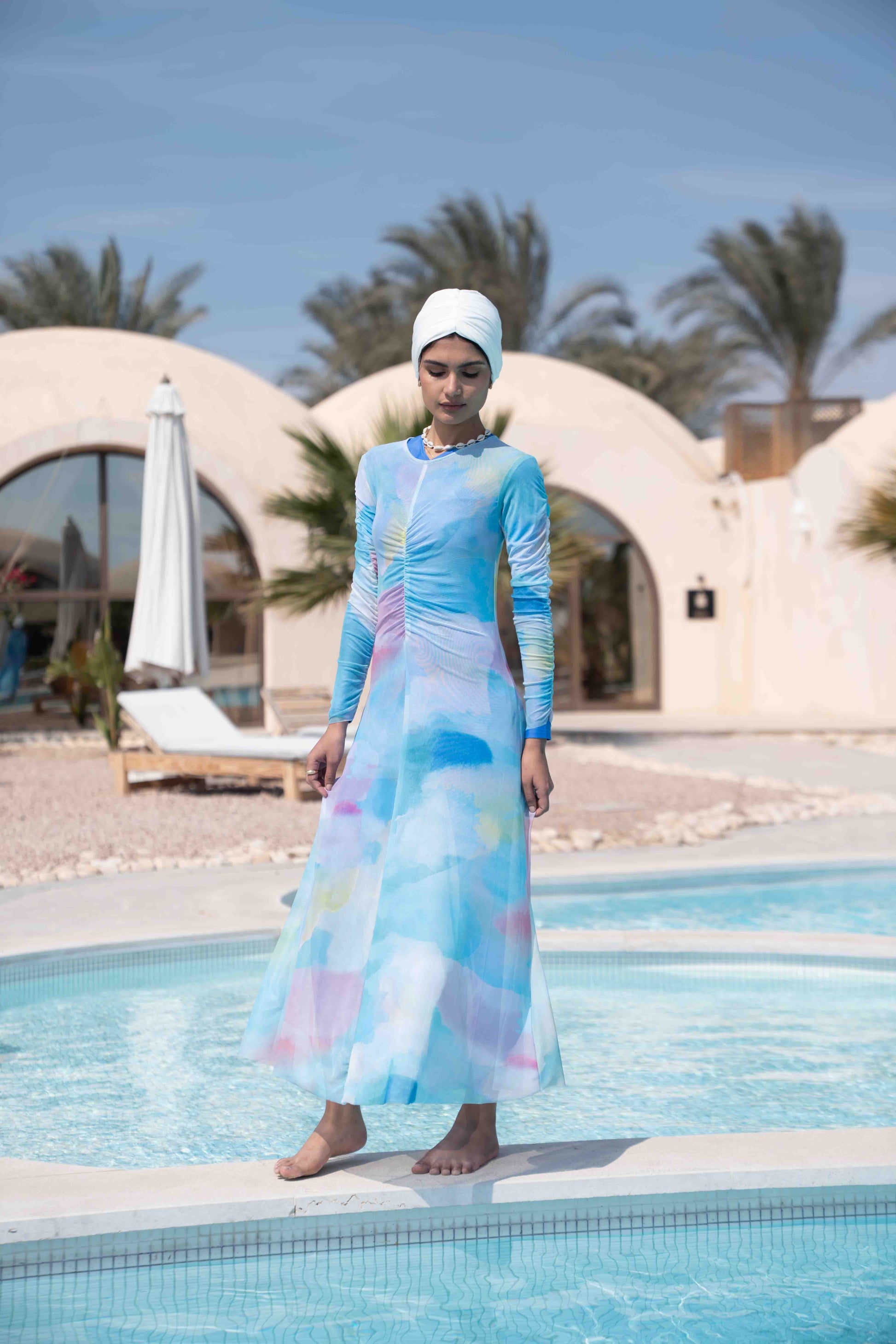 Watercolor Mesh Dress - Multicolor