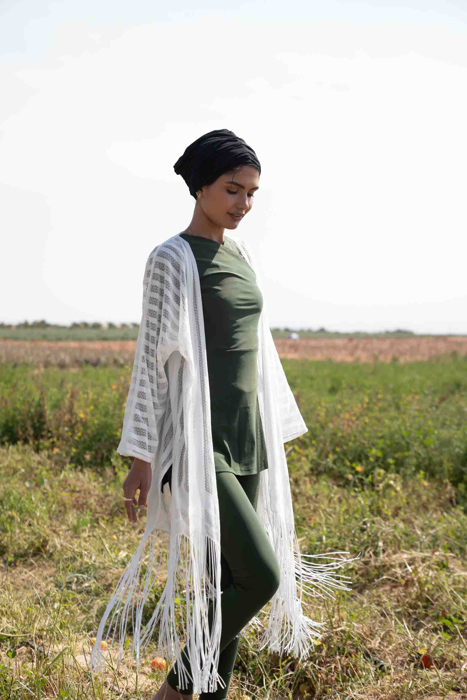 White Fringed Kimono