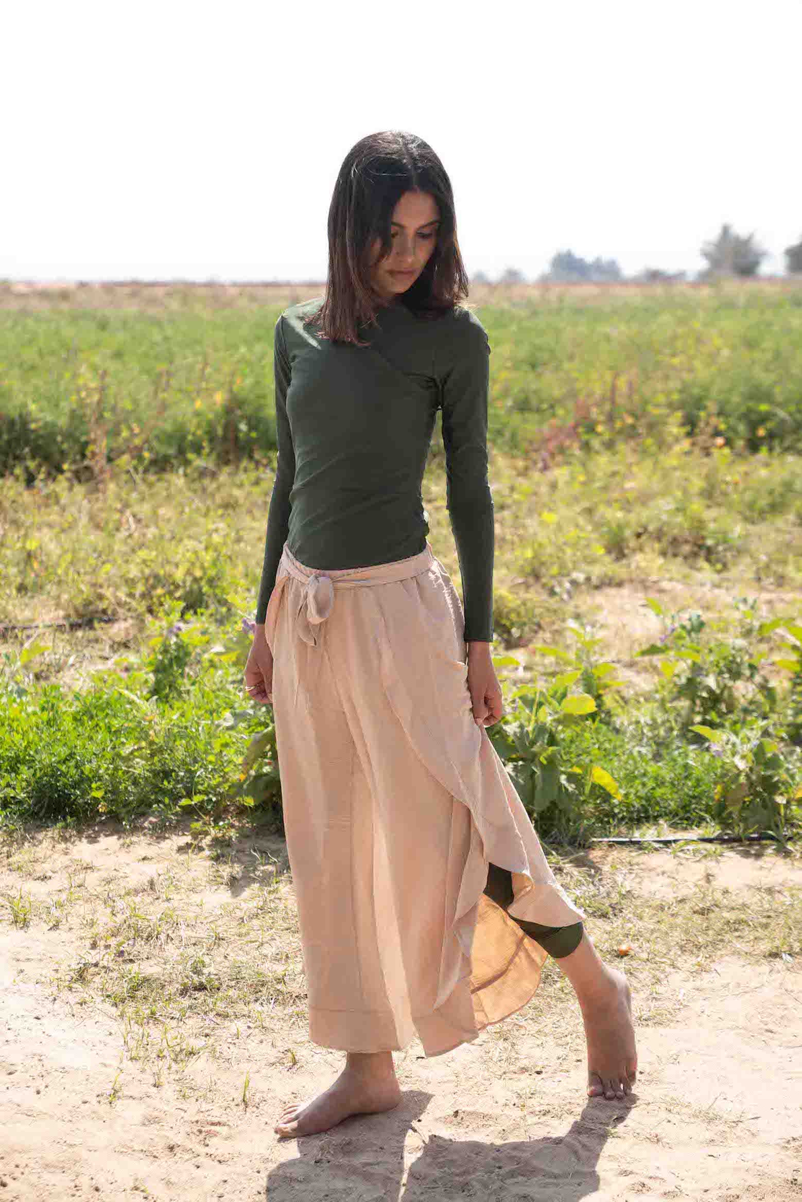 Ruffle Pants - Beige