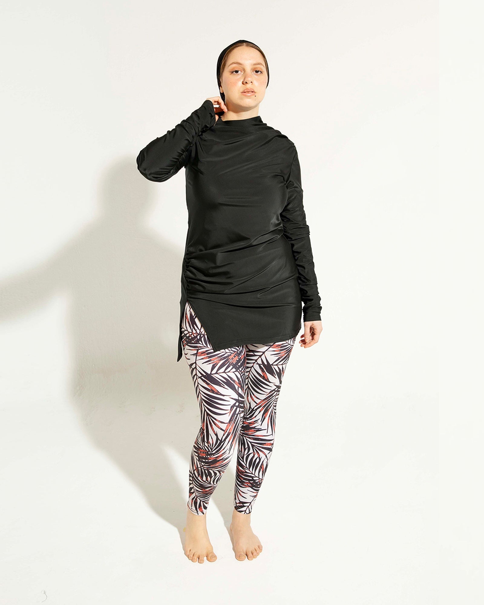 Drape Swim Top - Black