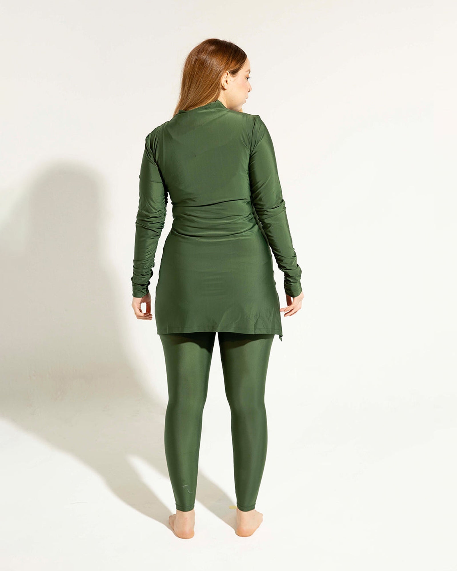 Drape Swim Top - Olive Green