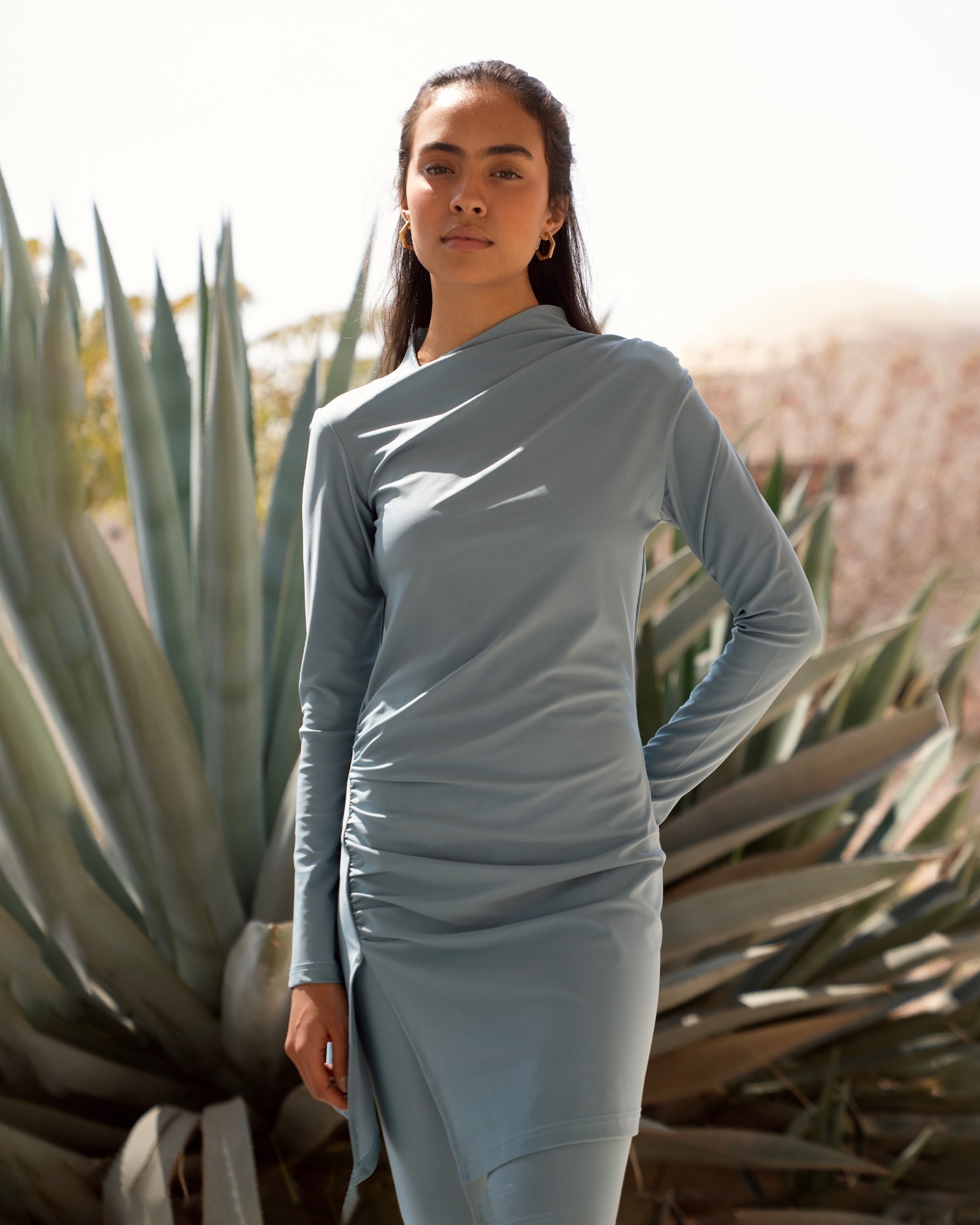 Drape Swim Top - River