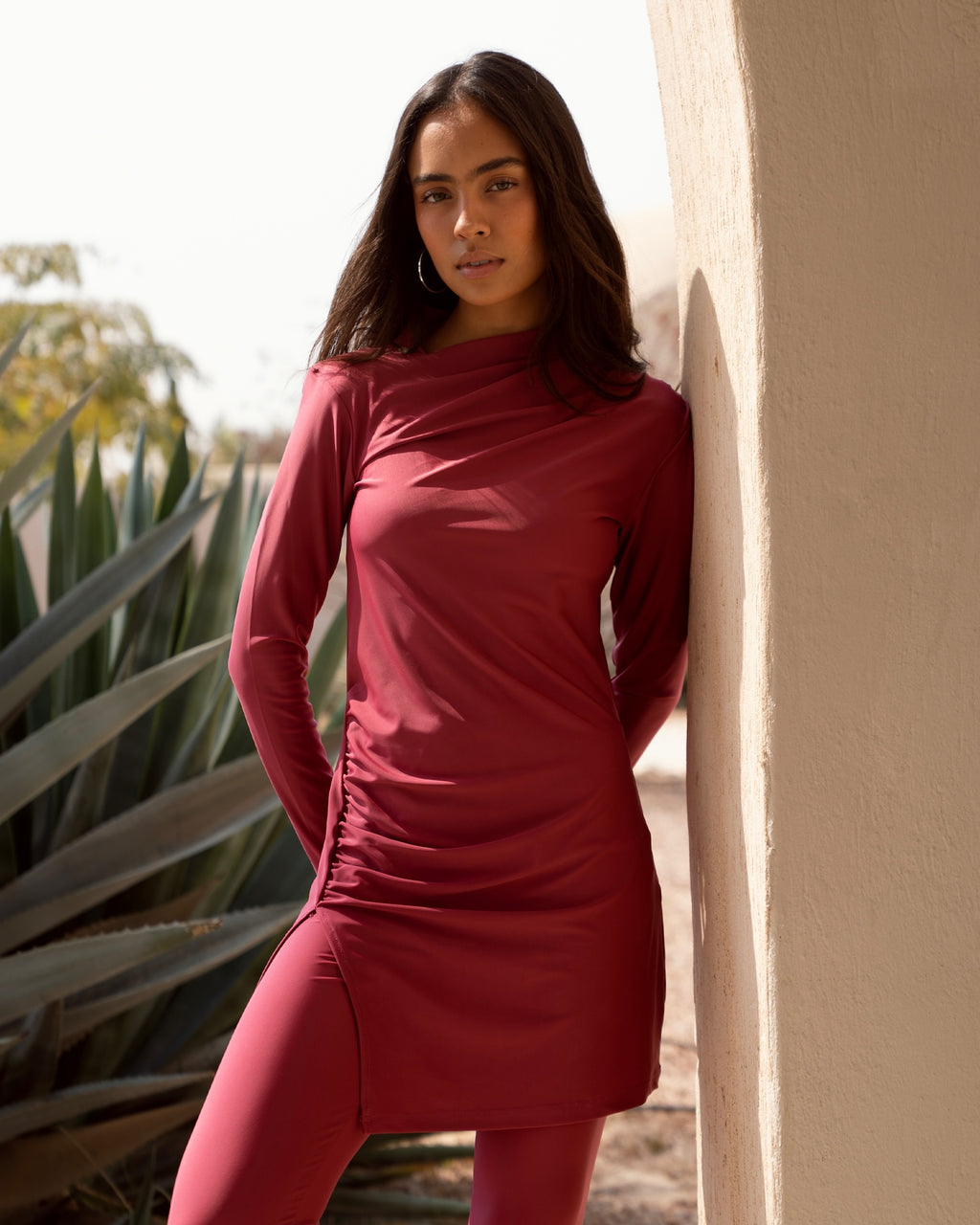 Drape Swim Top - Ruby