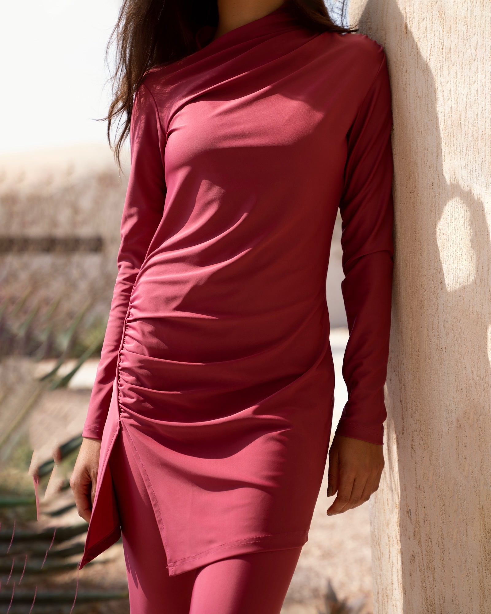 Drape Swim Top - Ruby
