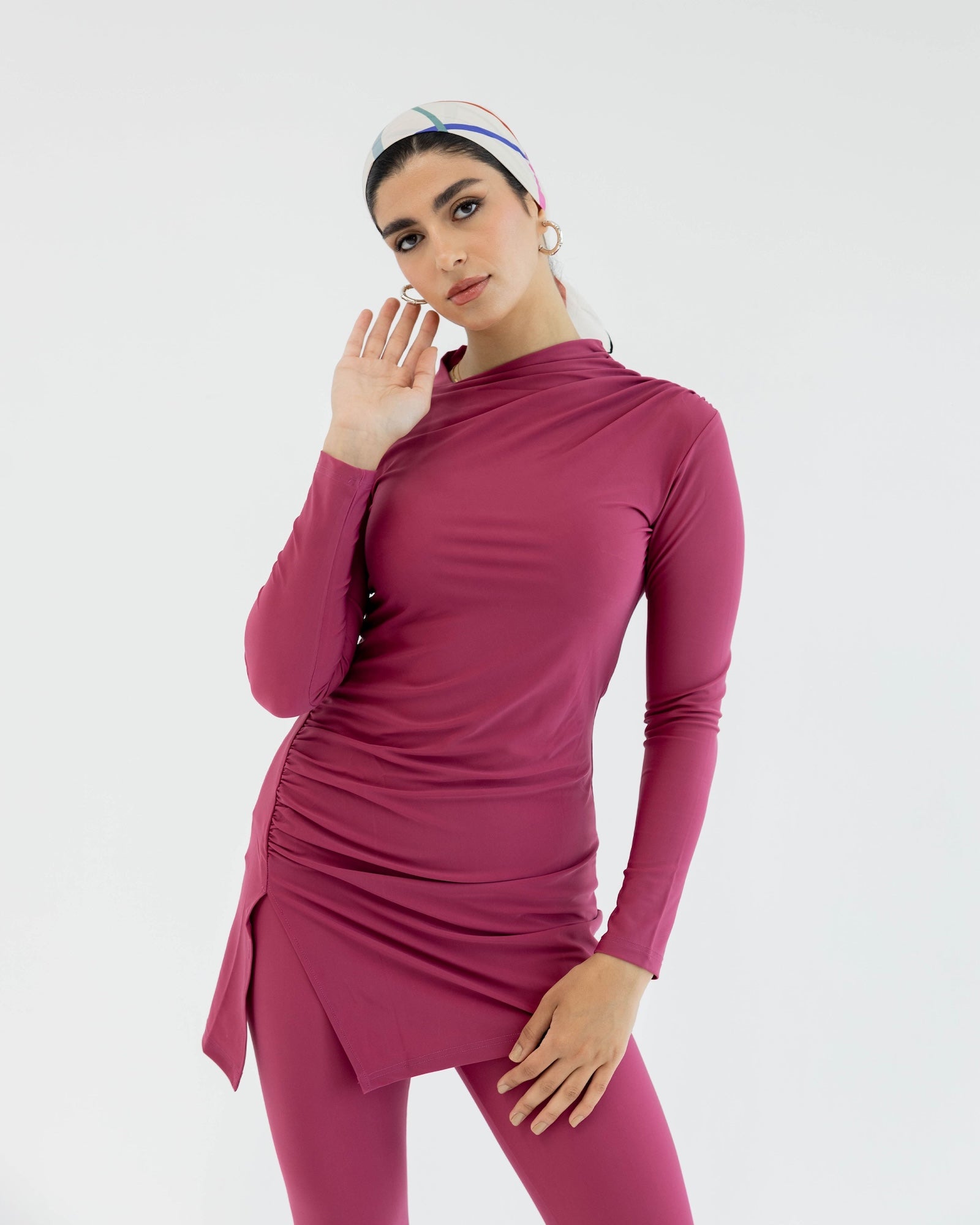 Drape Swim Top - Ruby