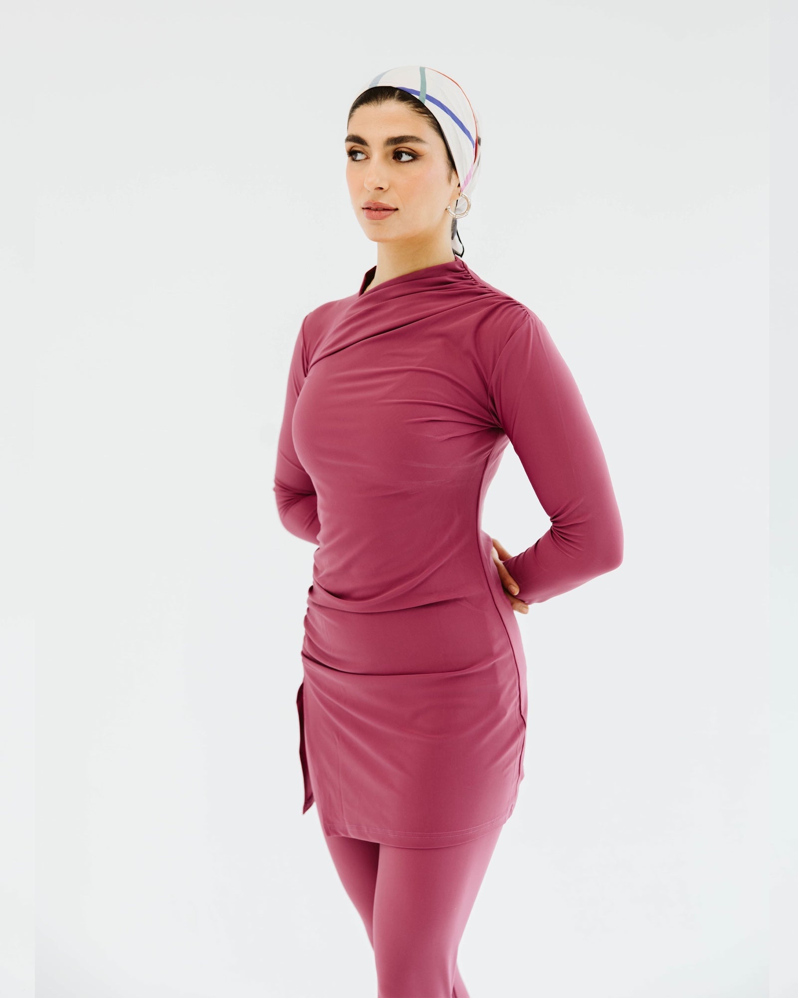 Drape Swim Top - Ruby