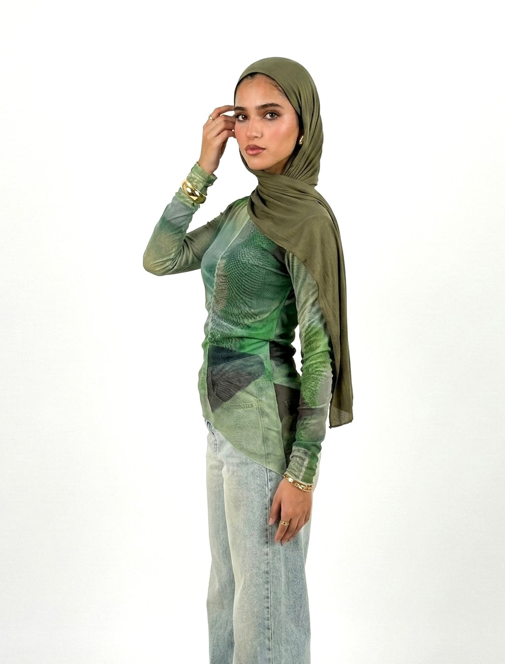 Mesh Top- Earthy green