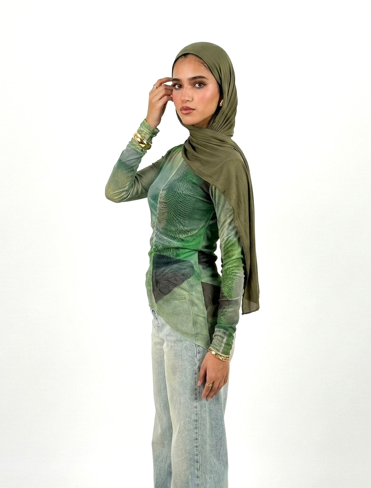 Mesh Top- Earthy green