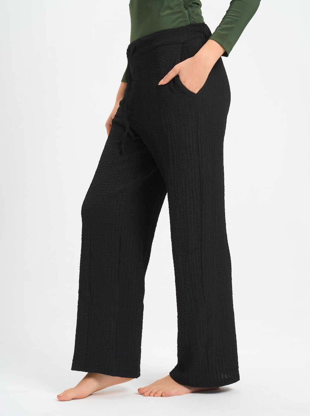 Crinckled Pants - Black