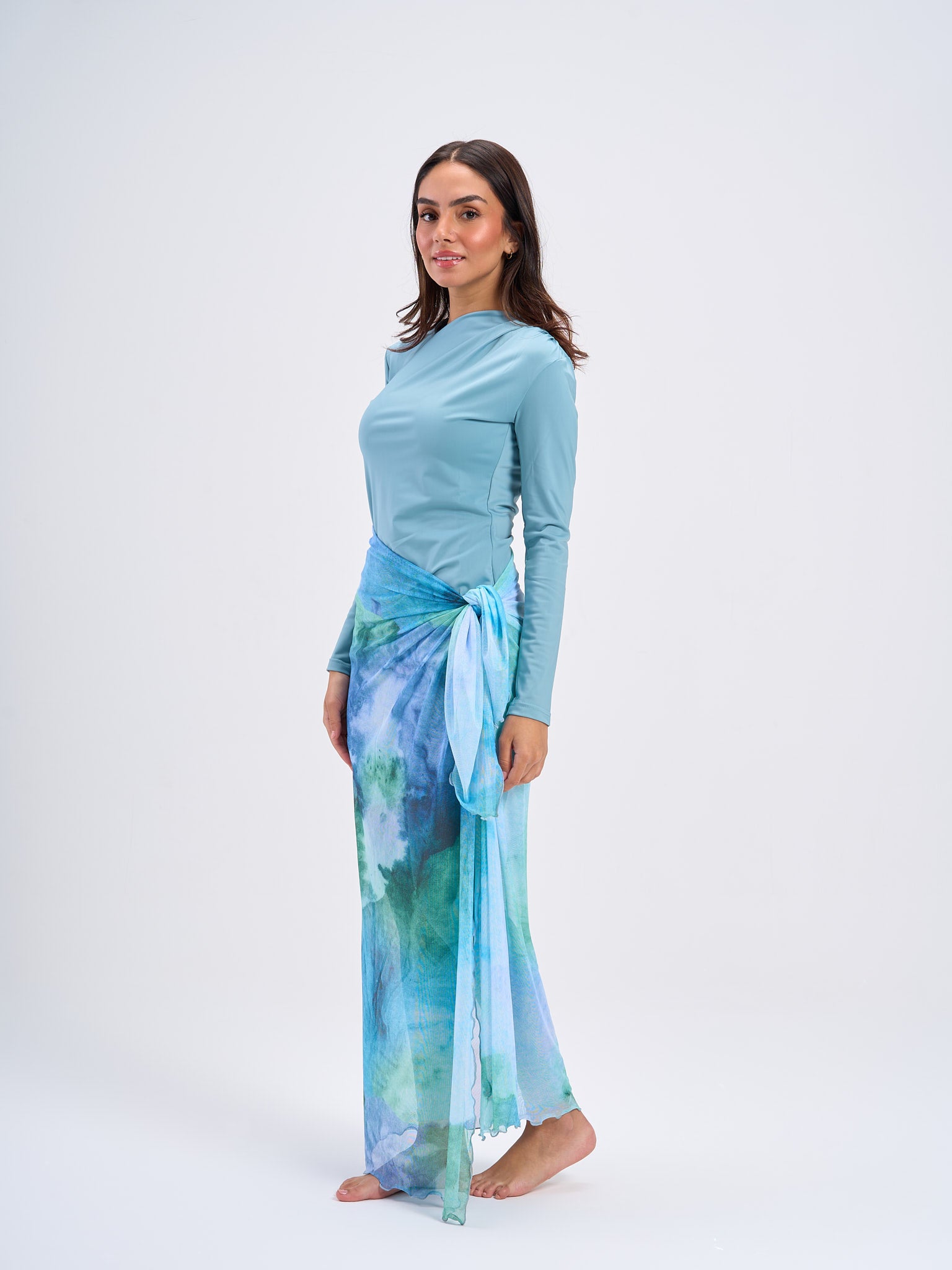 Marble Mesh Wrap - Cyan