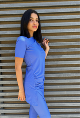 Half-Sleeve Drape Swim top - Manderin