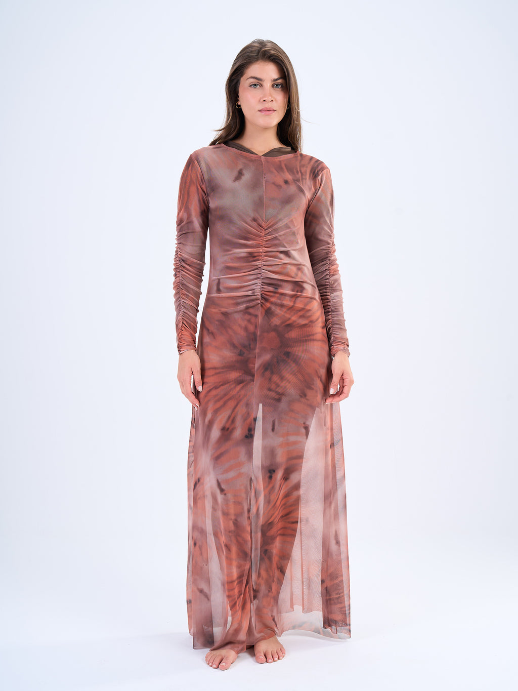 Mesh Dress Toffee Blush