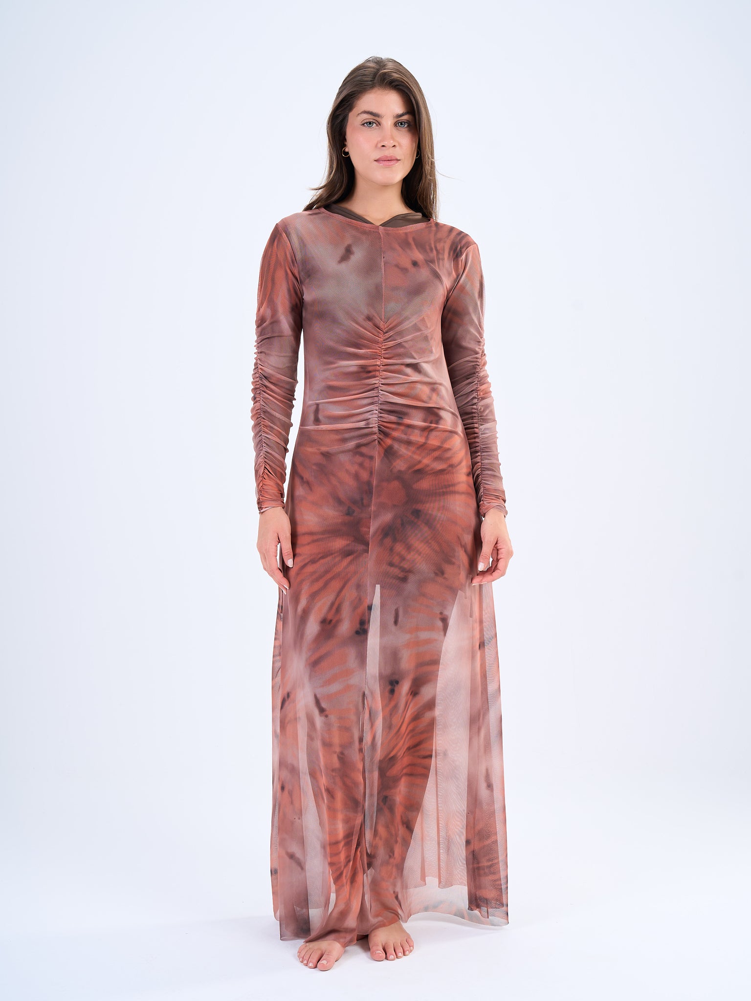 Mesh Dress Toffee Blush