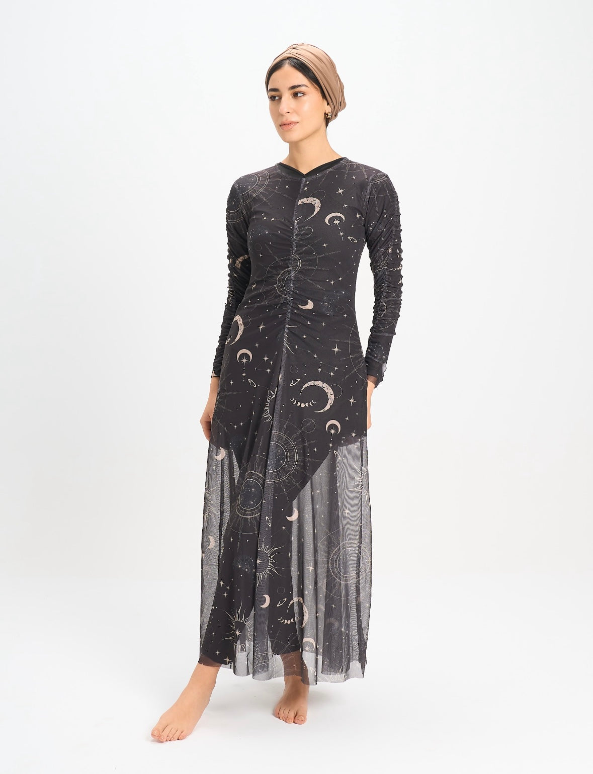 Celestial Mesh Dress - Black