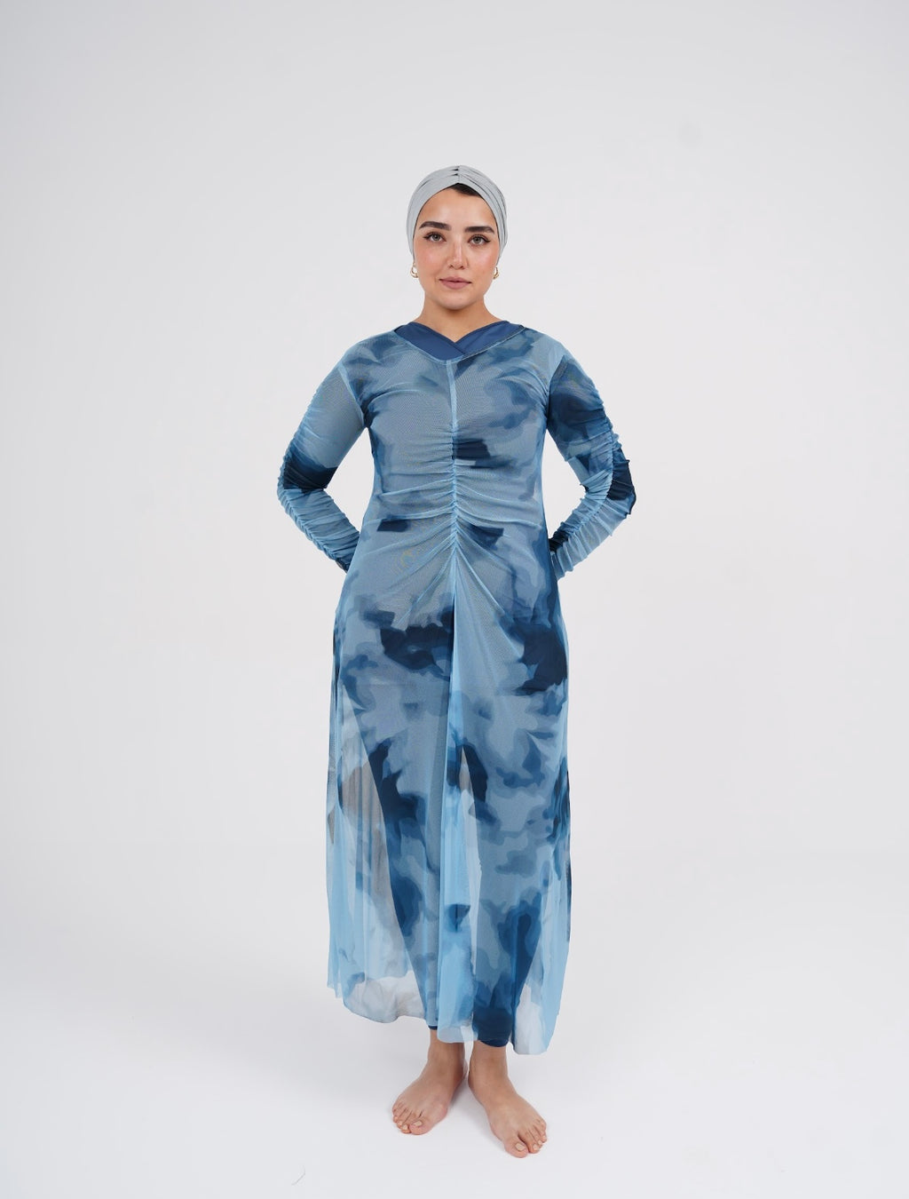 Mesh Dress - Navy Bloom