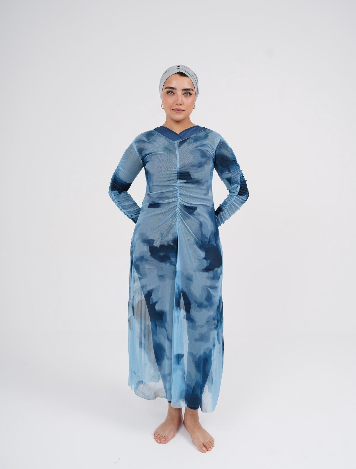 Mesh Dress - Navy Bloom