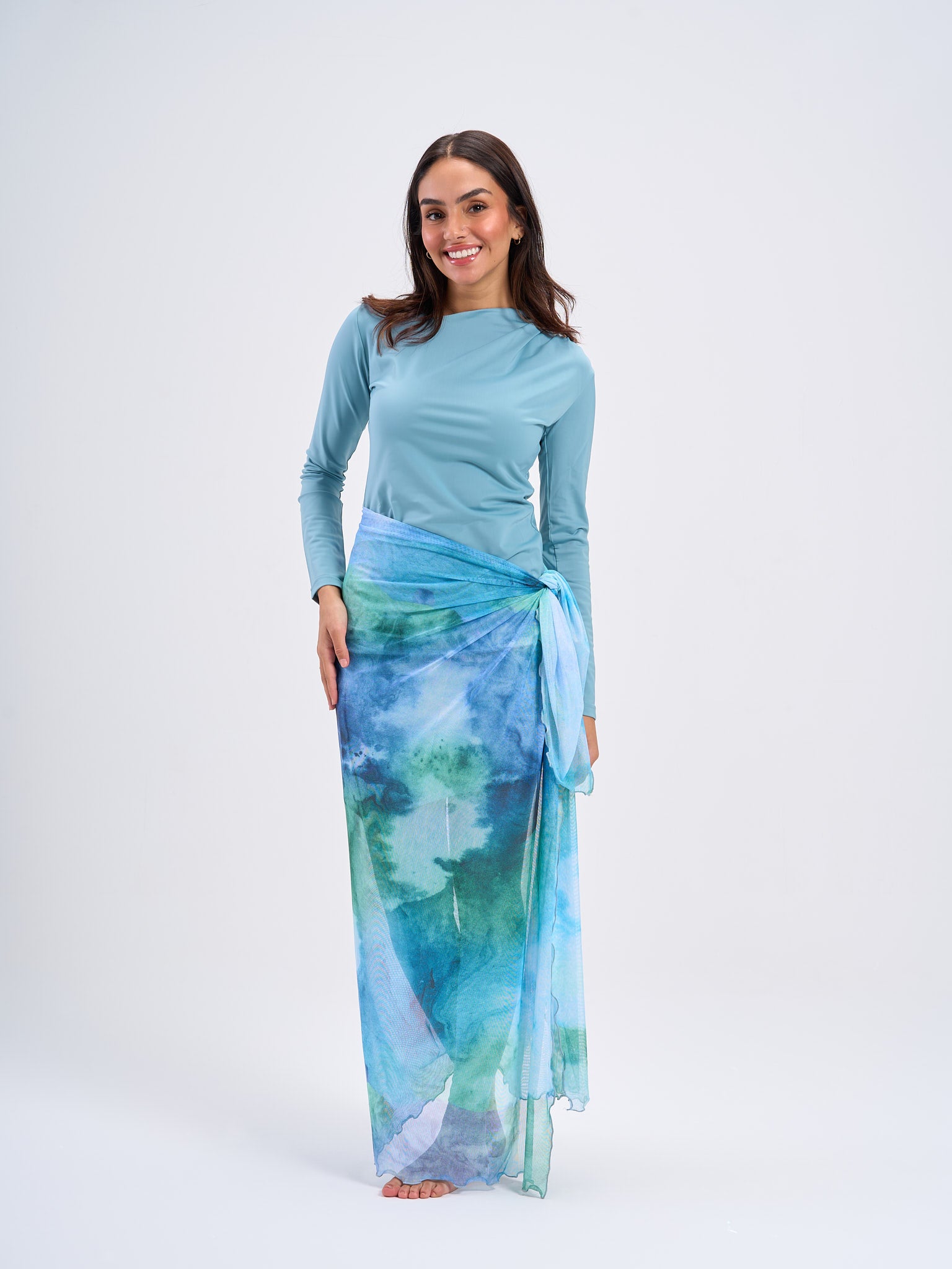 Marble Mesh Wrap - Cyan