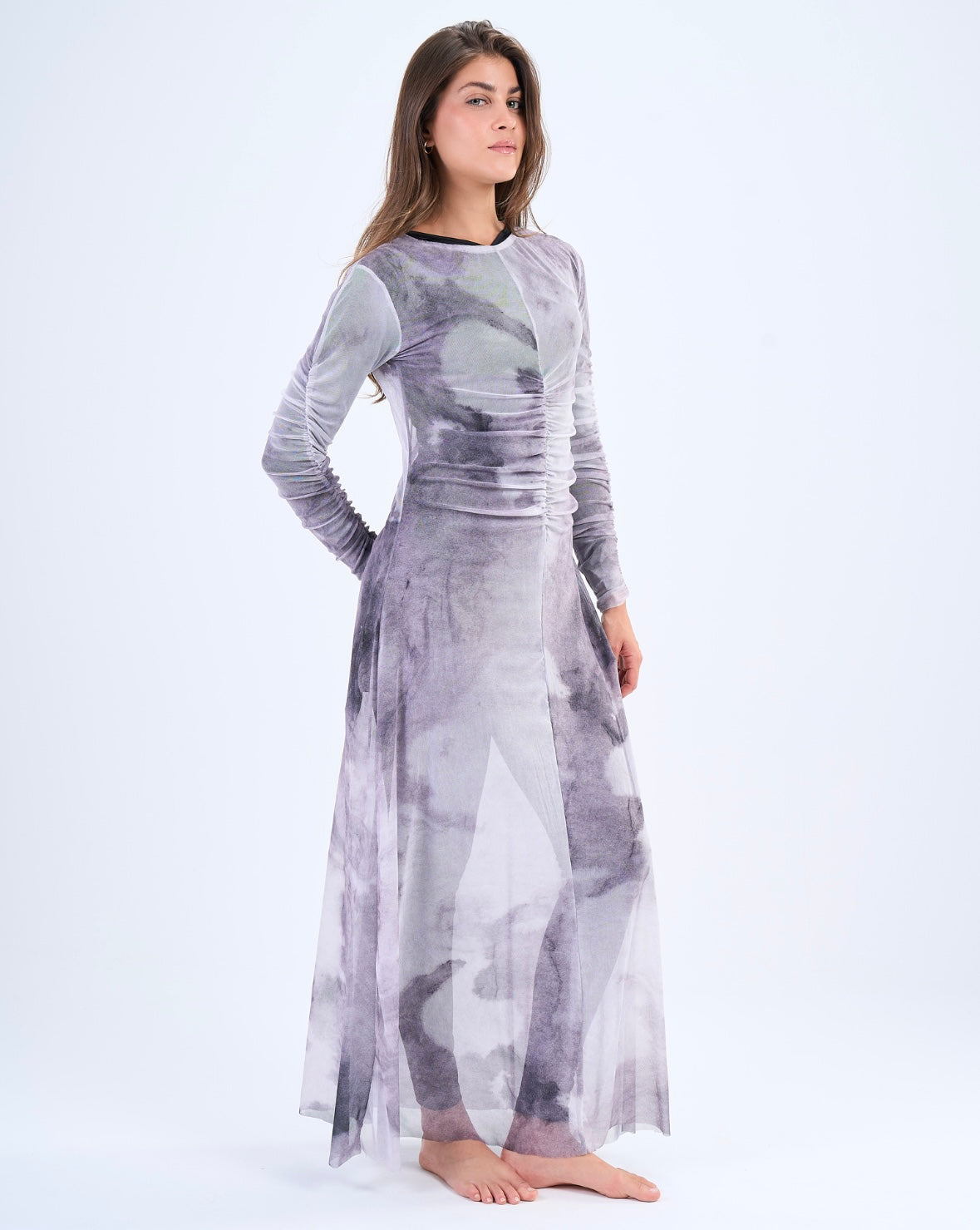 Marble Mesh Dress - Grey
