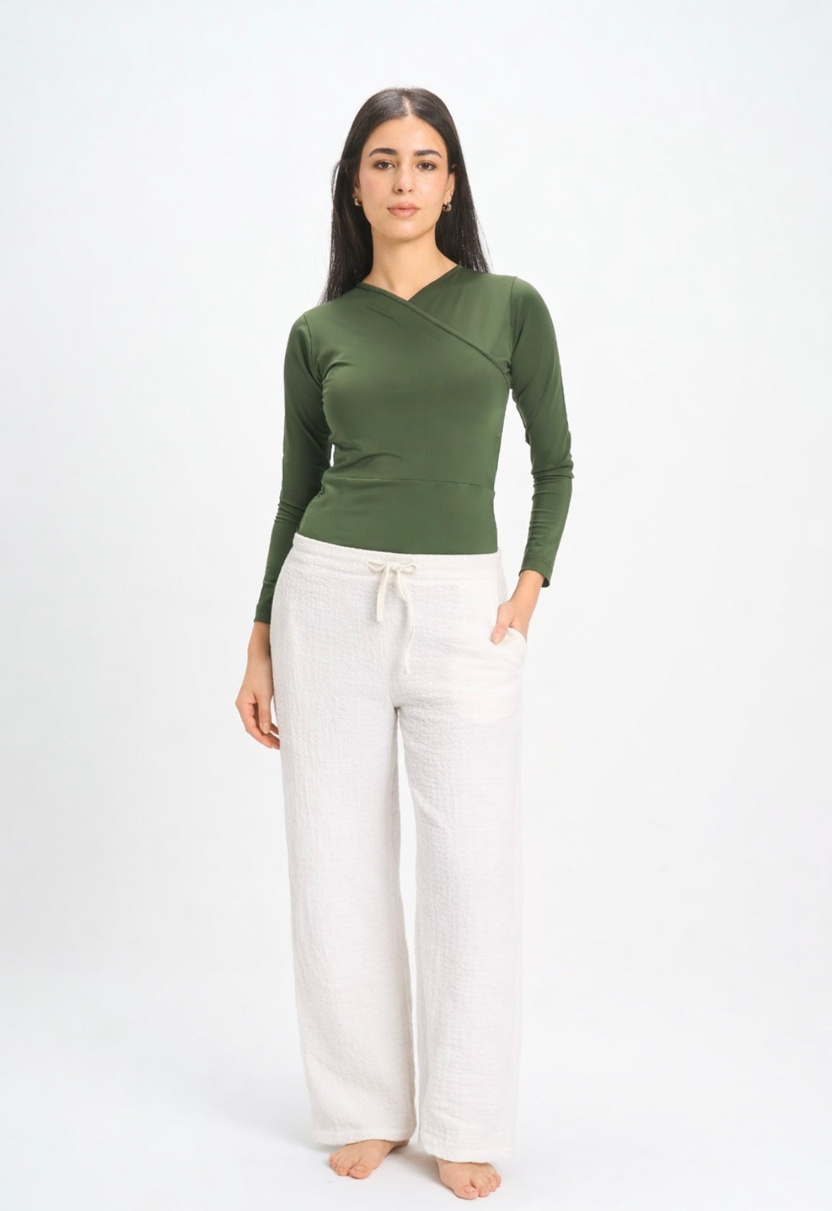 Crinckled Pants - White