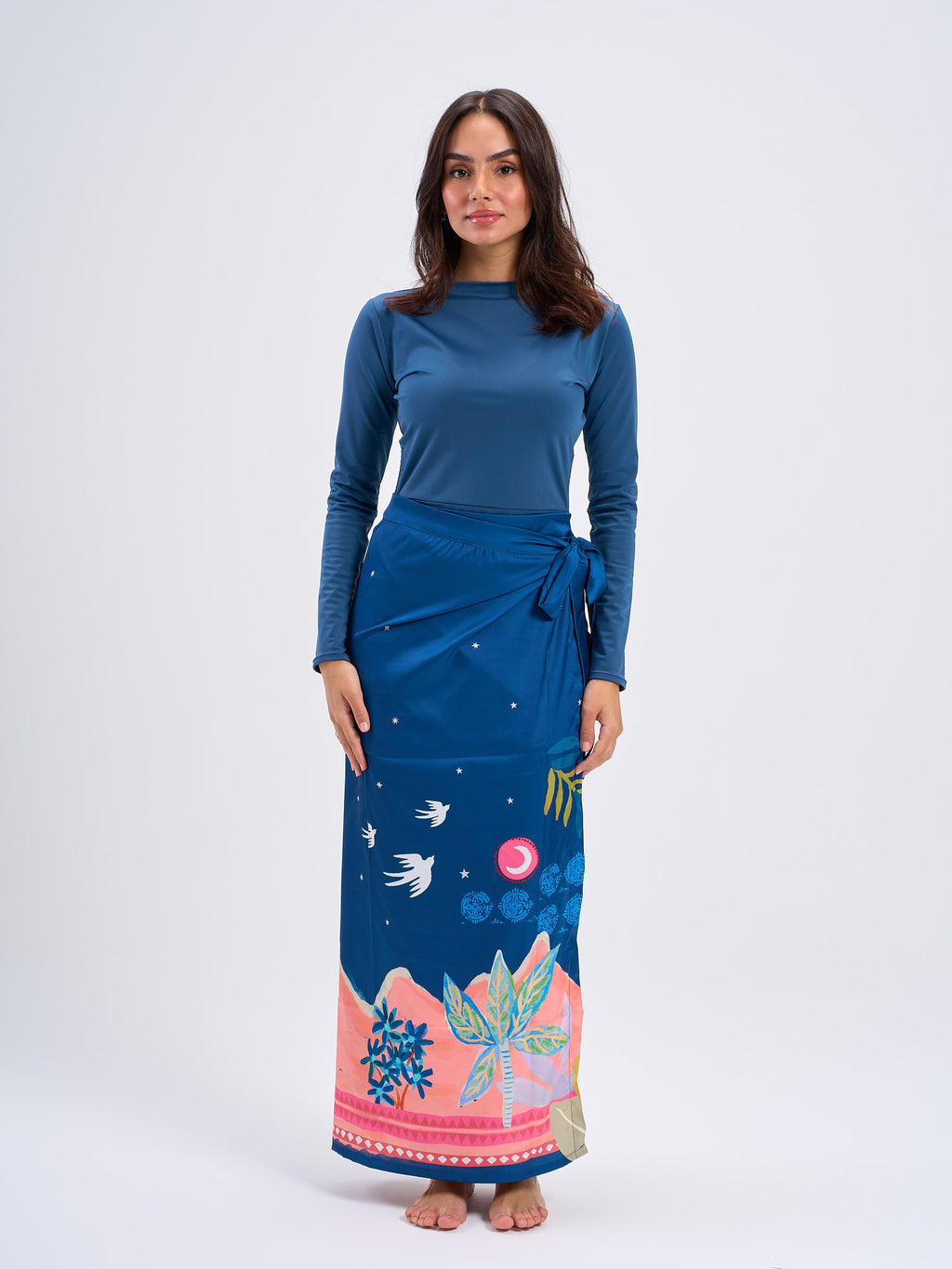 Oasis Satin Wrap -Blue