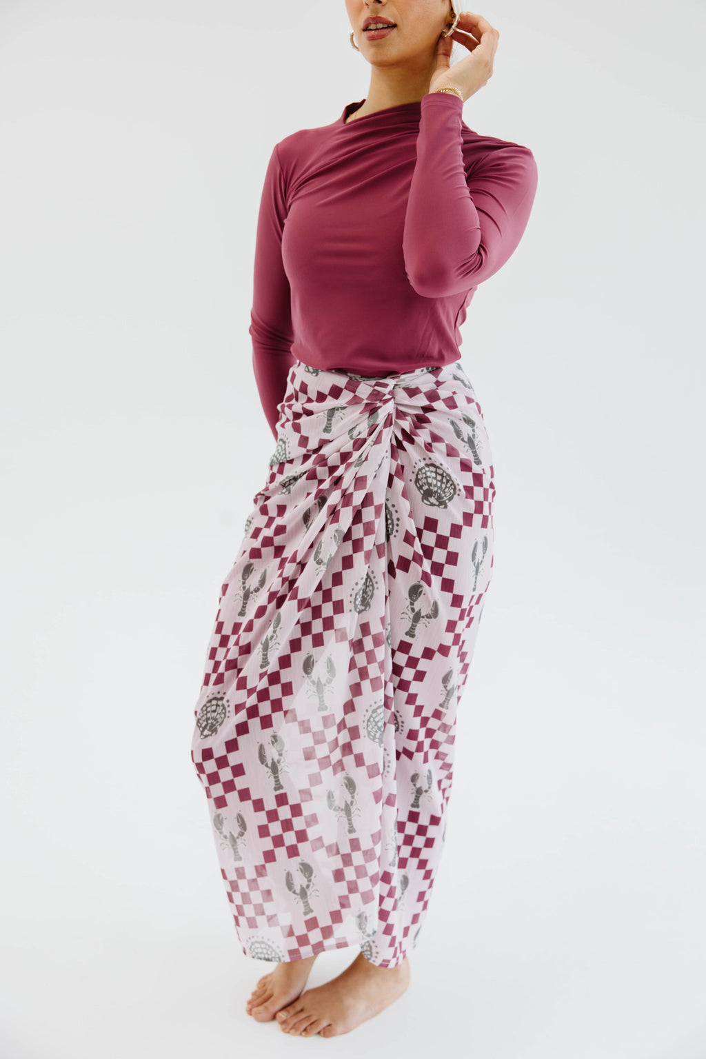 Palms Chiffon Wrap - Lobster Blush